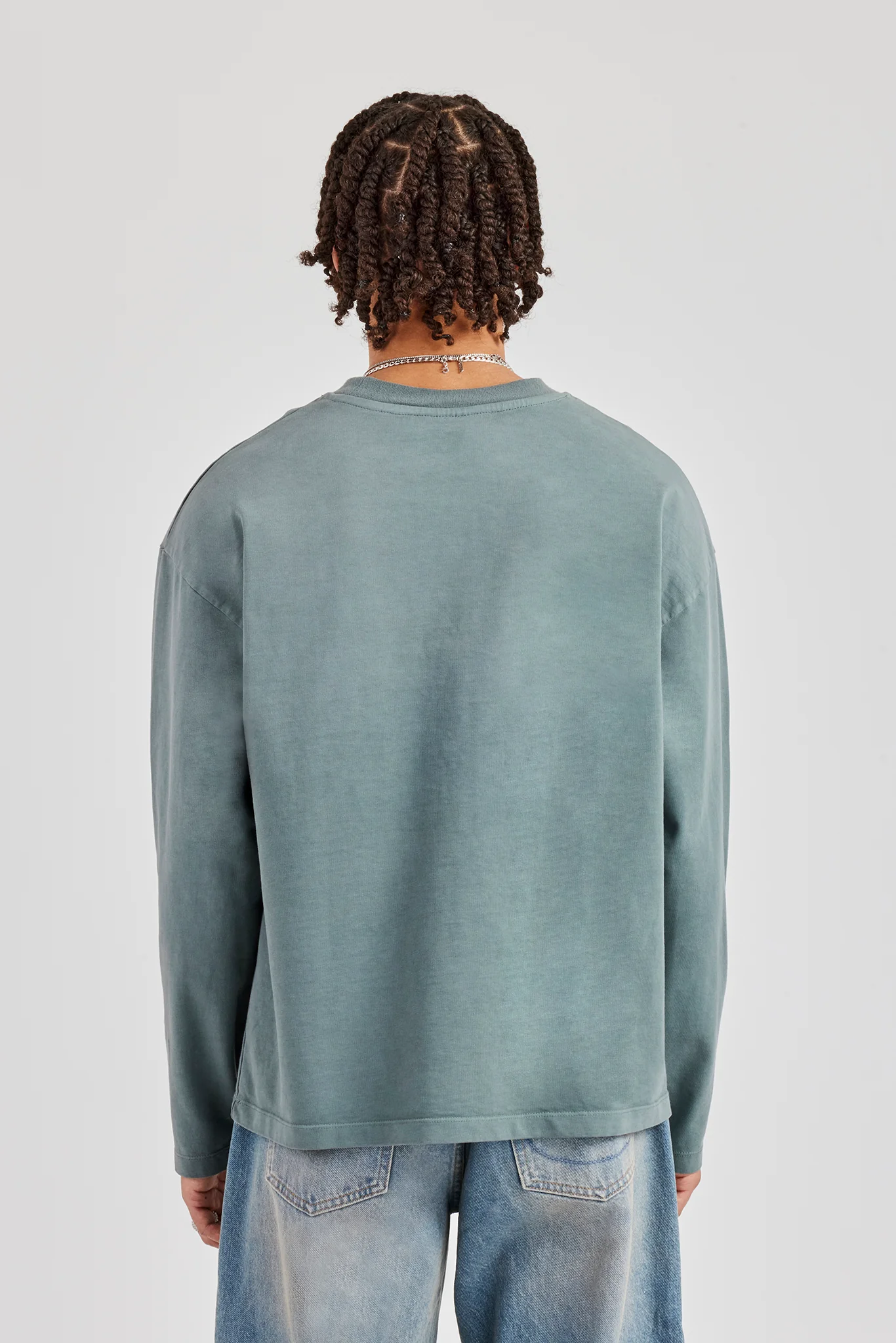Washed Logo Long Sleeve T-Shirt - Grey - Image 3