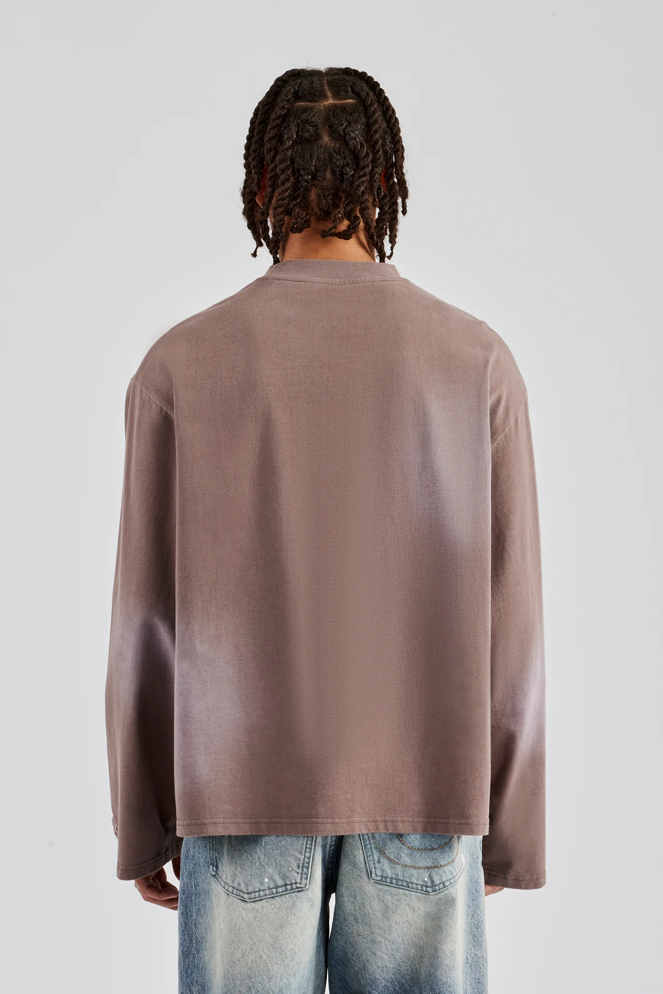 Washed Long Sleeve T-Shirt - Taupe - Image 4