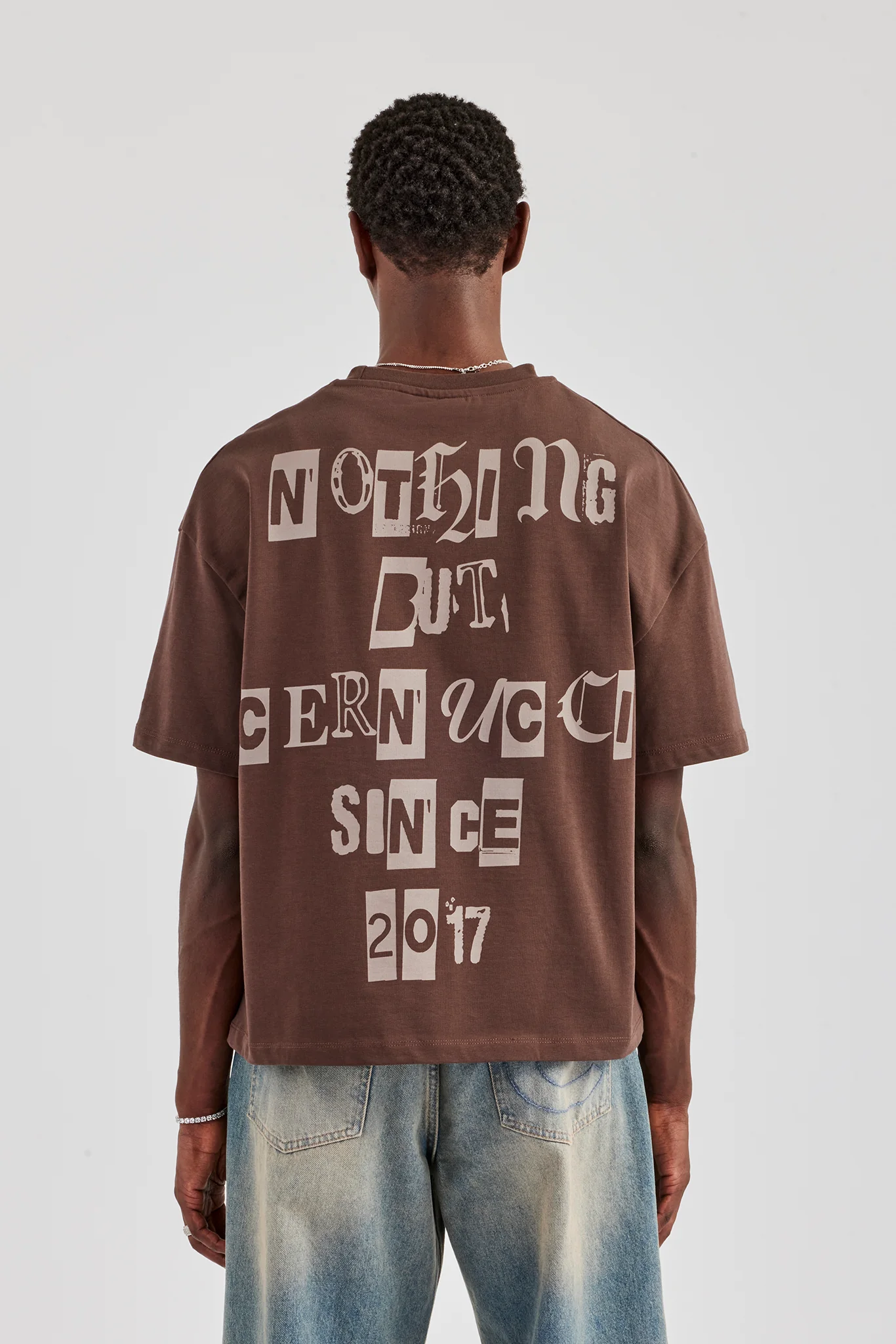 Washed 'Nothing But' Boxy T-Shirt Chocolate - Image 4