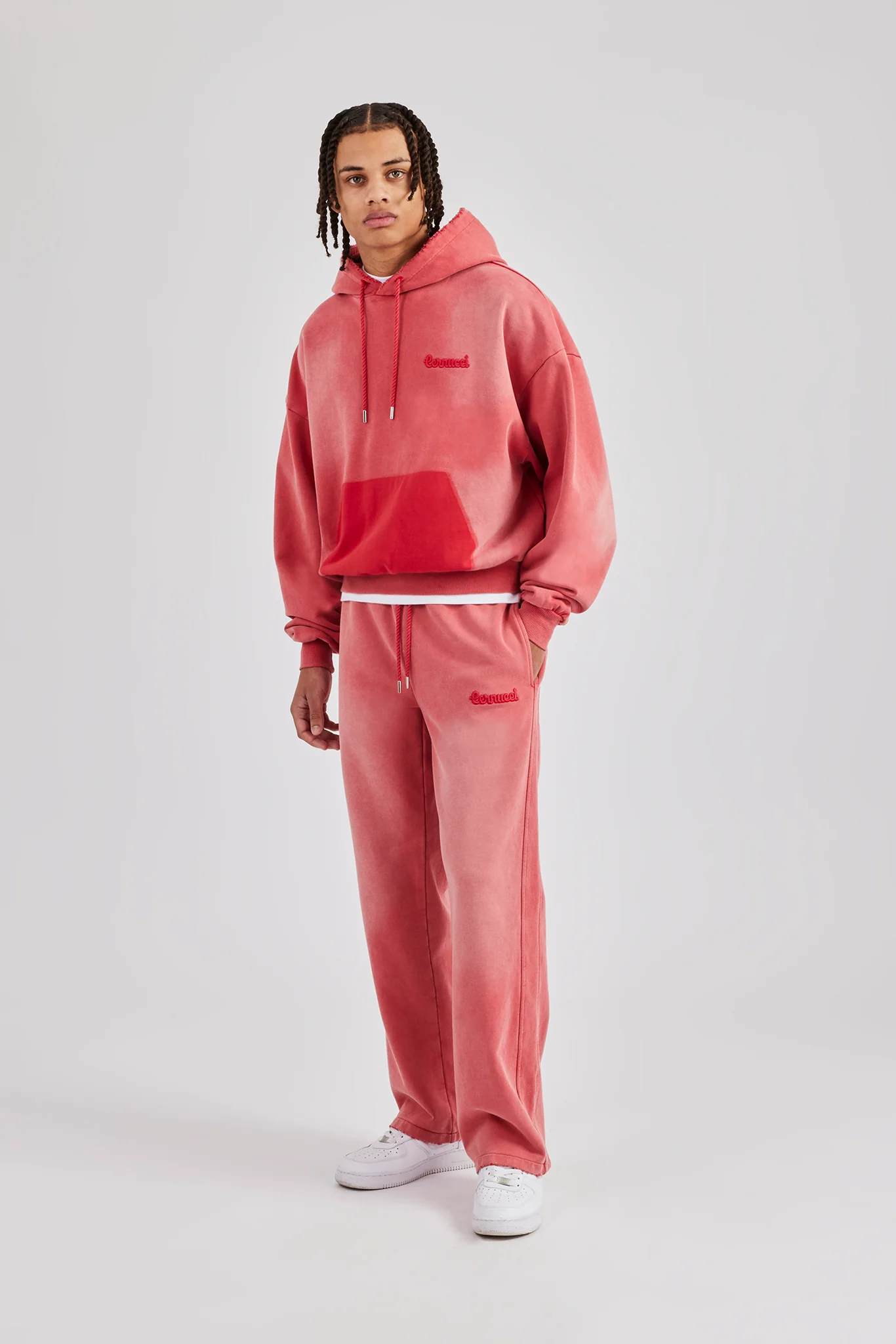 Washed Pocket Boxy Tracksuit - Red - Image 2