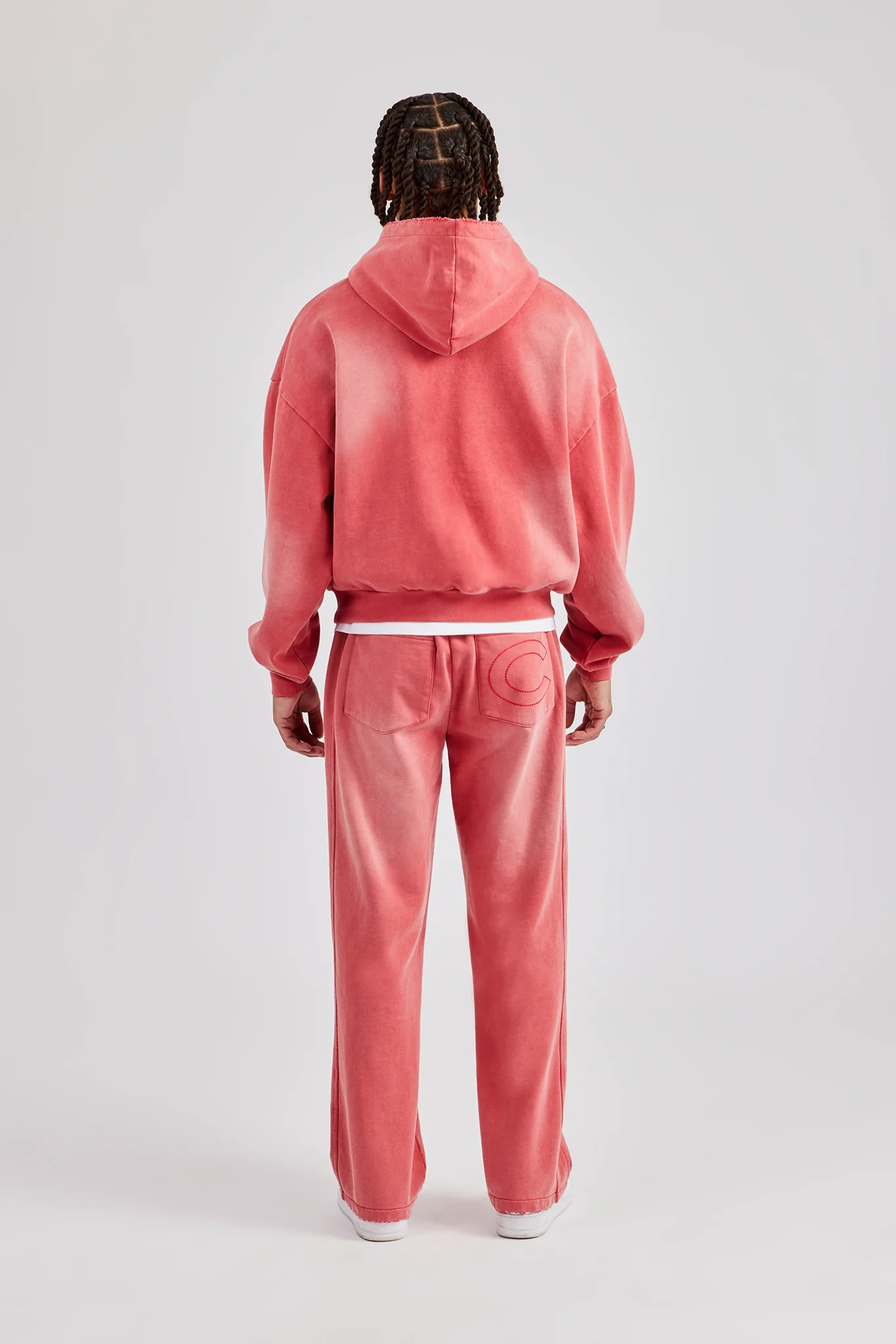Washed Pocket Boxy Tracksuit - Red - Image 3