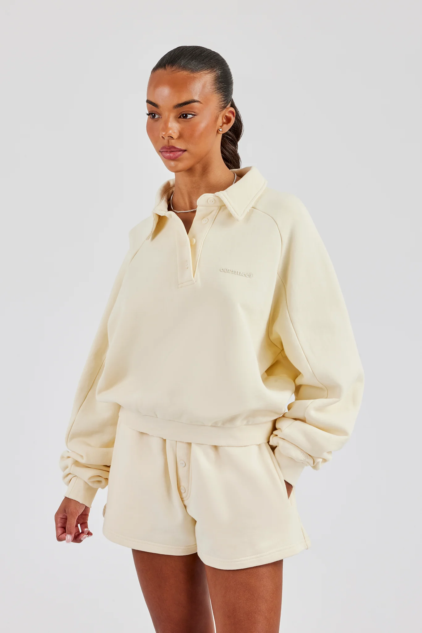 Washed Polo Sweatshirt & Short - Butter Yellow