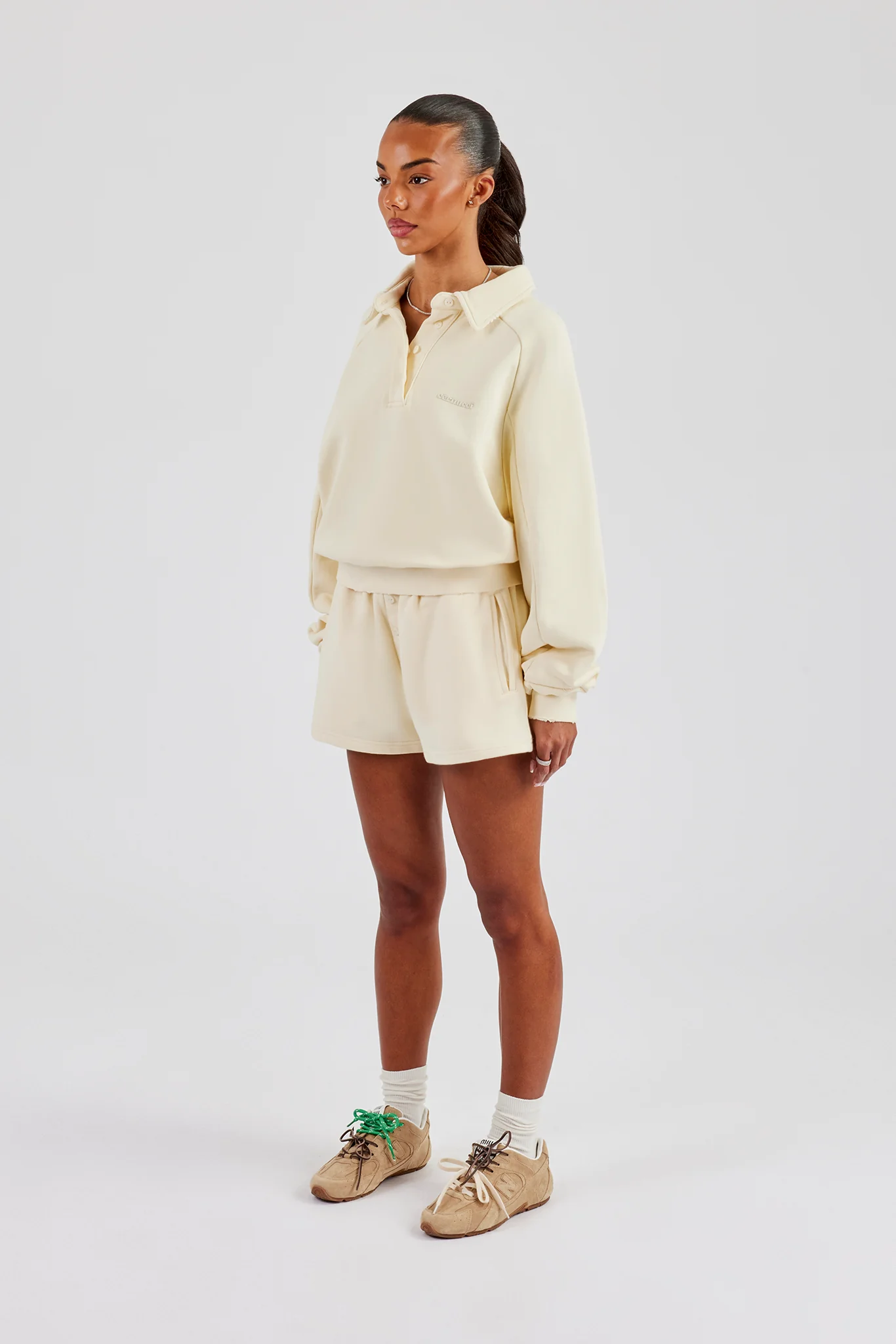 Washed Polo Sweatshirt & Short - Butter Yellow - Image 4
