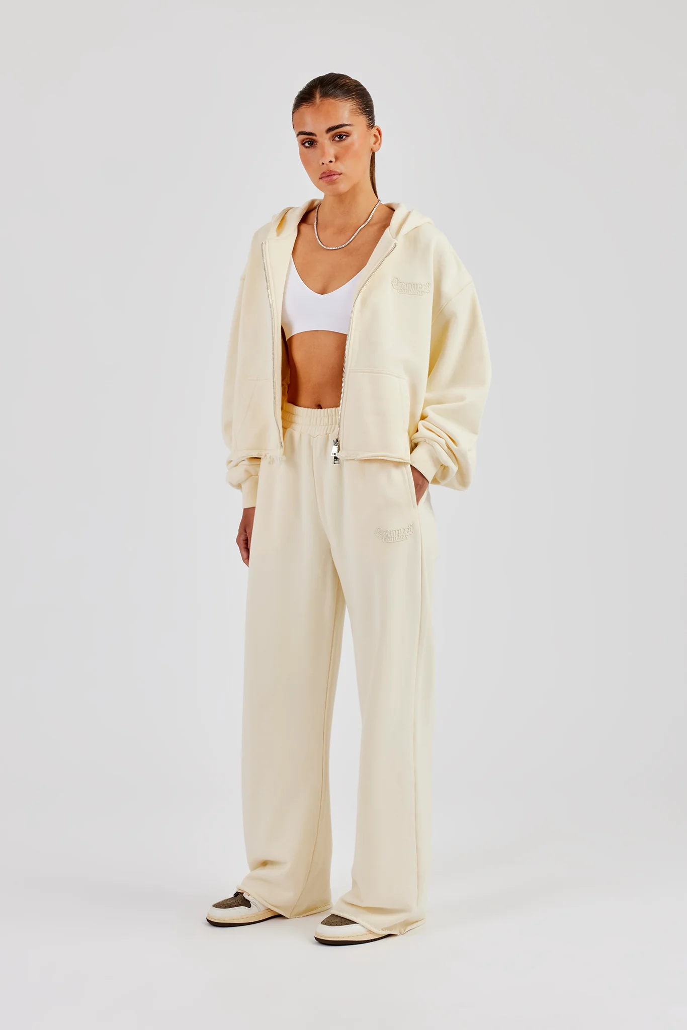 Washed Raw Hem Wide Leg Jogger - Butter Yellow - Image 4