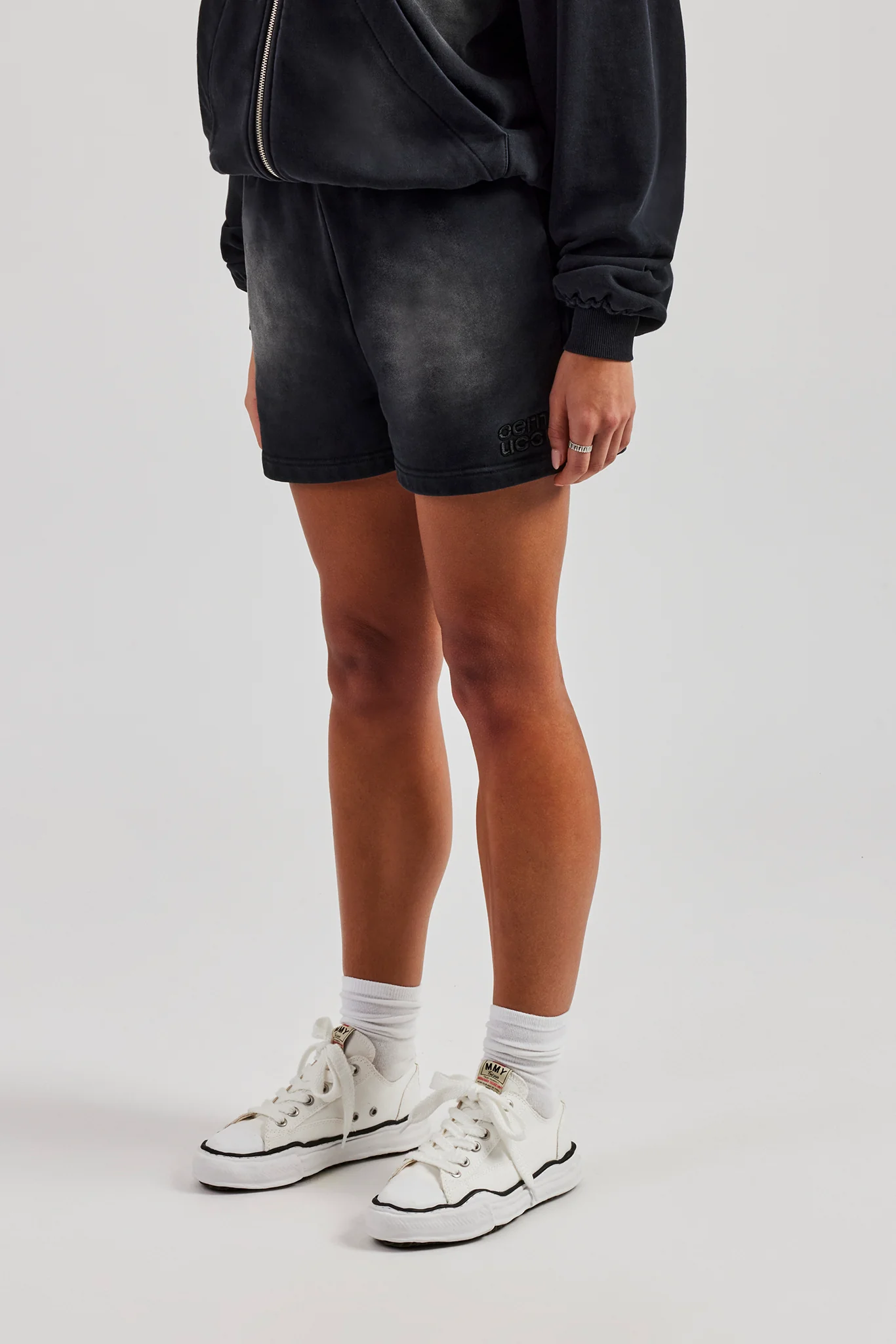 Washed Relaxed Shorts - Black - Image 2