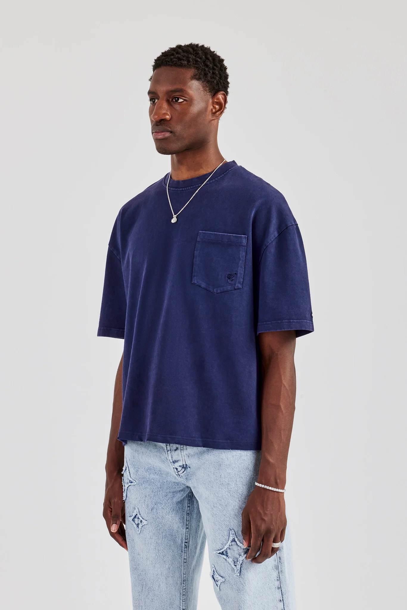 Boxy Washed Pocket Detail T-Shirt - Image 2