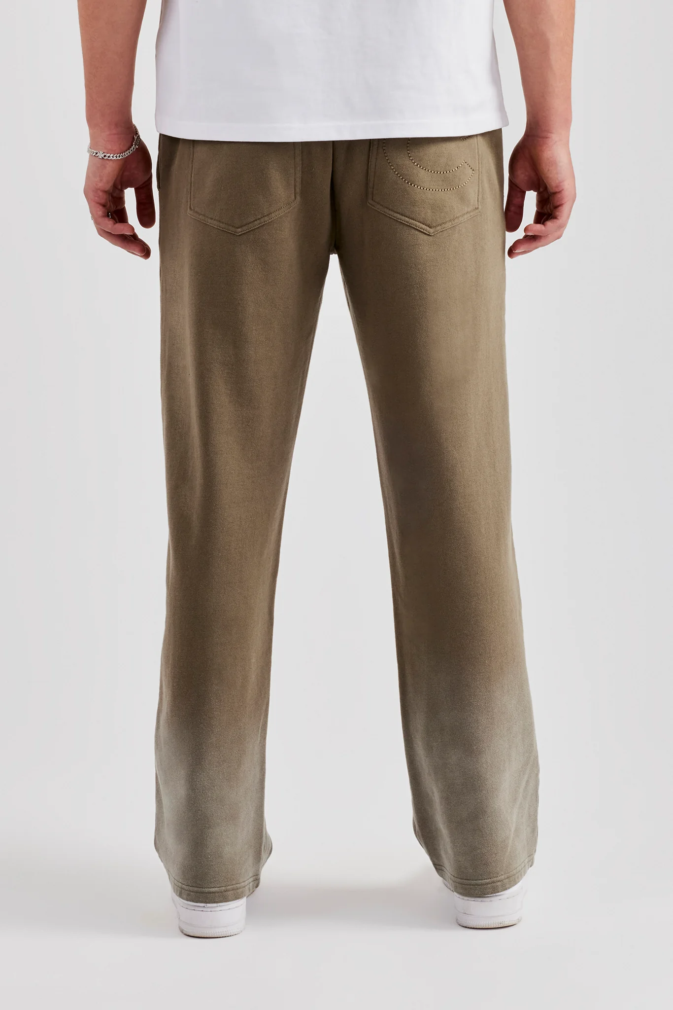 Washed Straight Leg Jogger - Khaki - Image 3