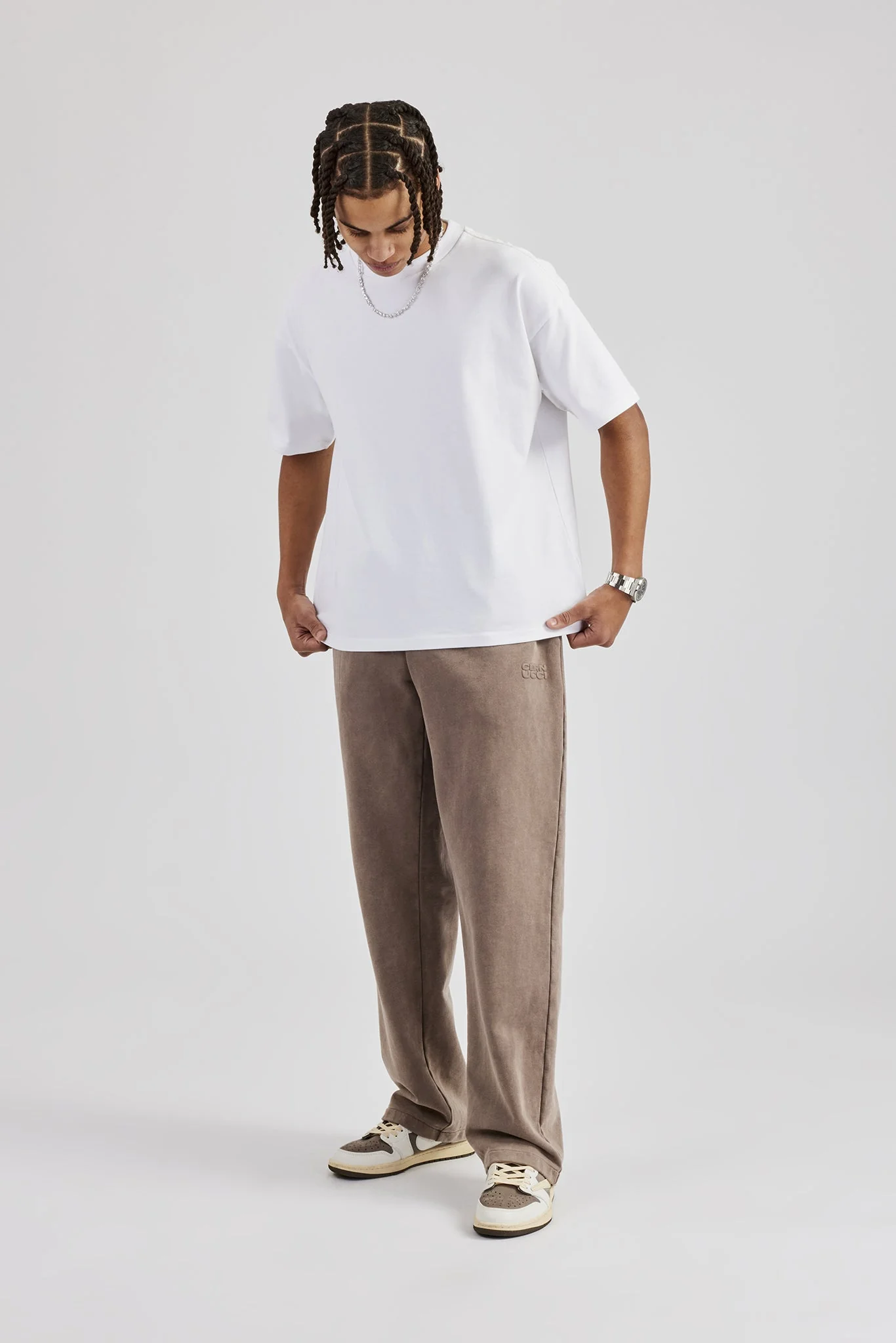 Washed Straight Leg Jogger - Taupe - Image 4