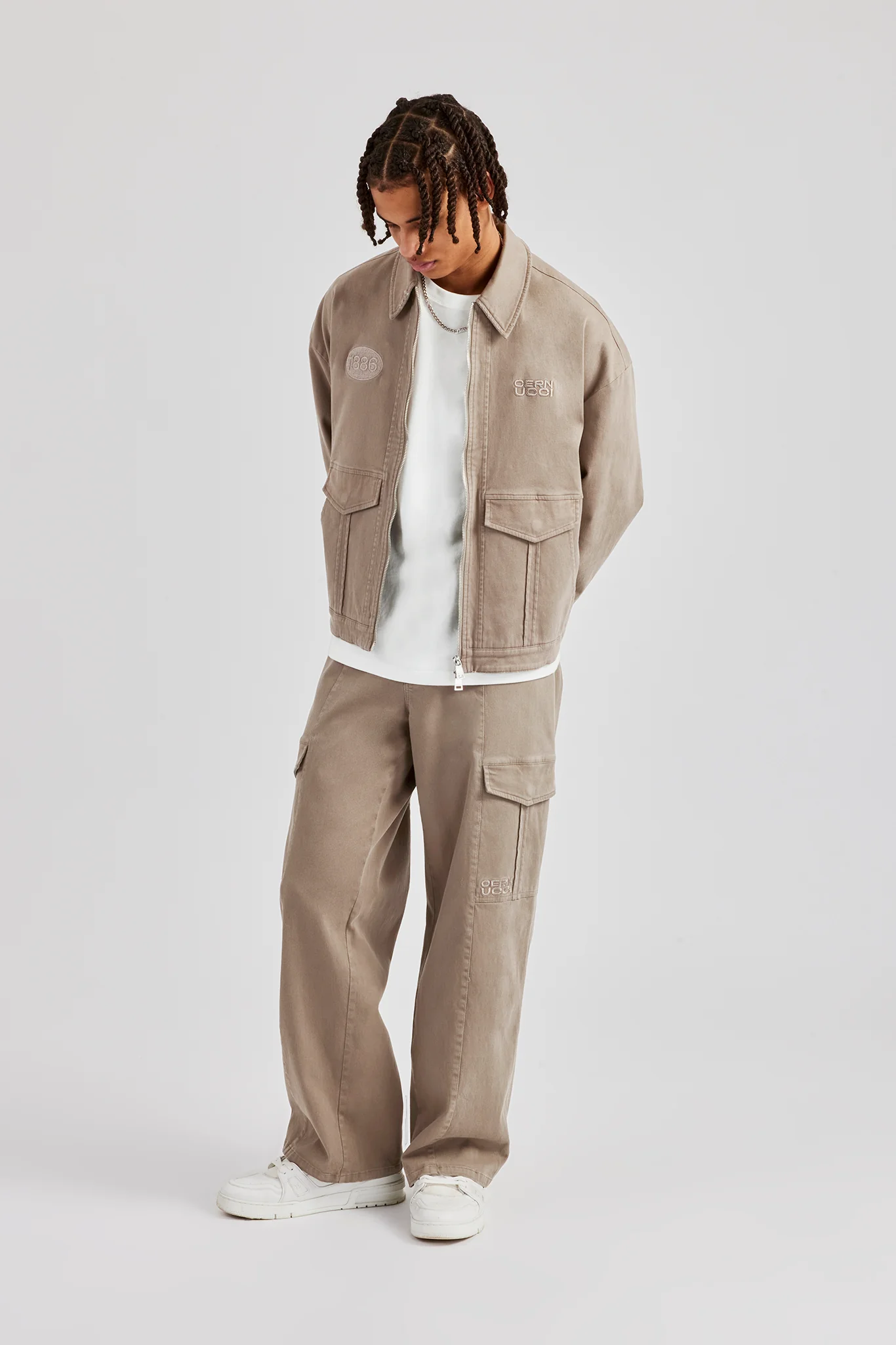 Washed Twill Trouser - Brown - Image 5