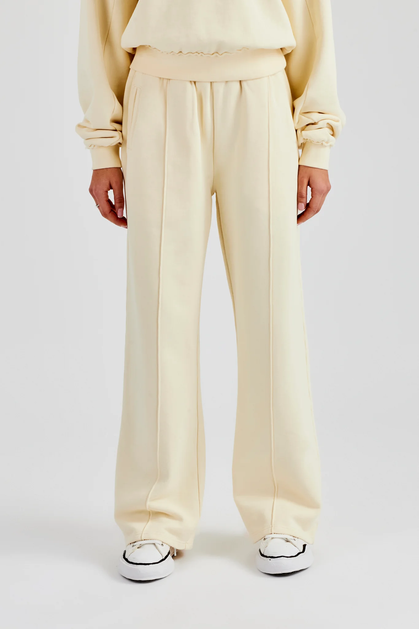 Washed Wide Leg Jogger - Butter Yellow - Image 2