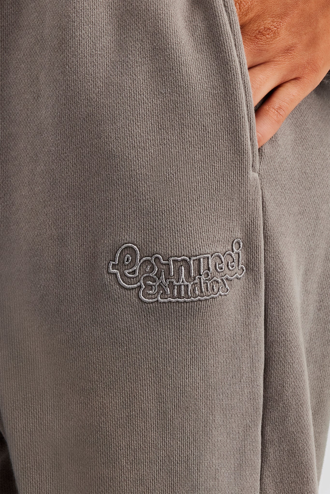 Washed Wide Leg Jogger - Grey - Image 2