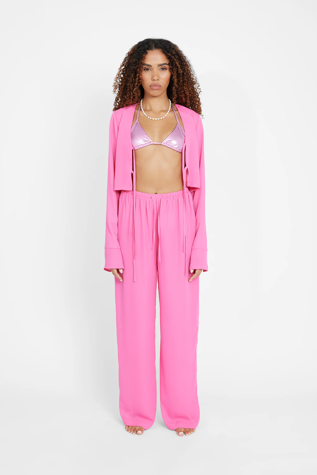 Wide Leg Beach Trouser - Pink - Image 2