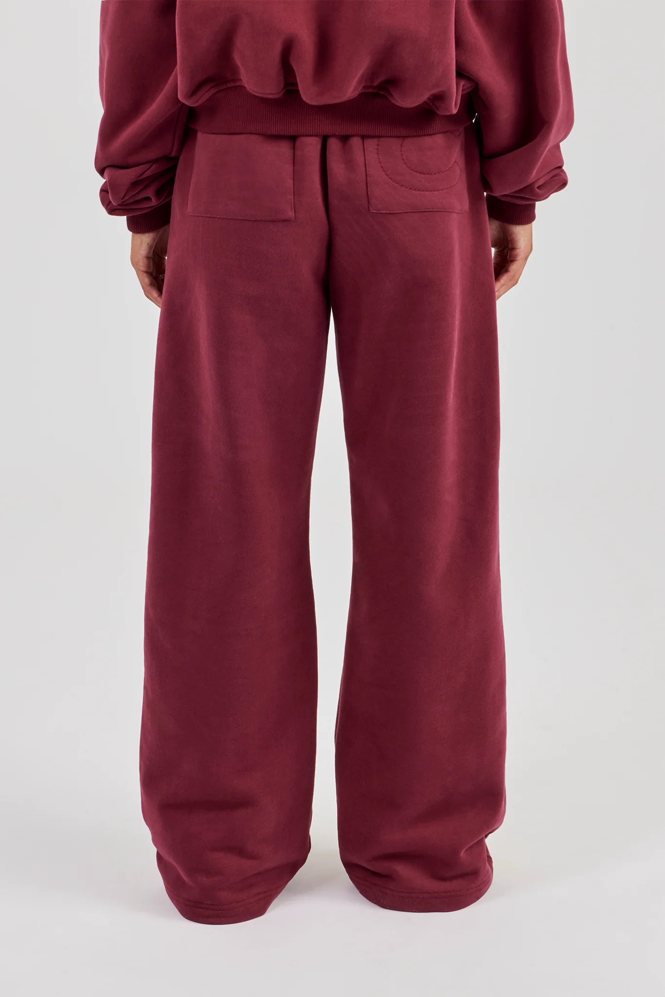 Wide Leg Jogger - Burgundy - Image 4