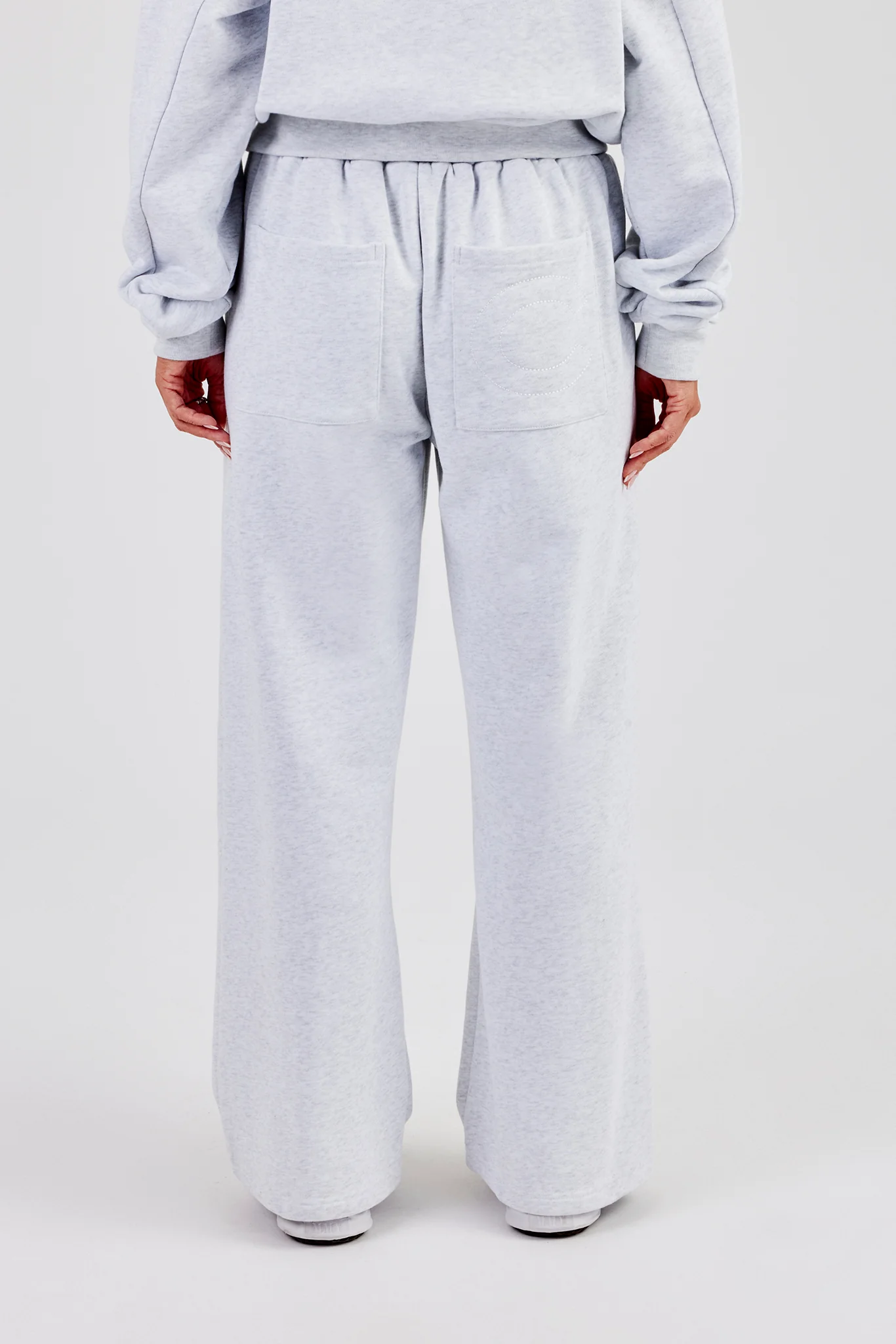 Wide Leg Jogger - Heather Grey - Image 3