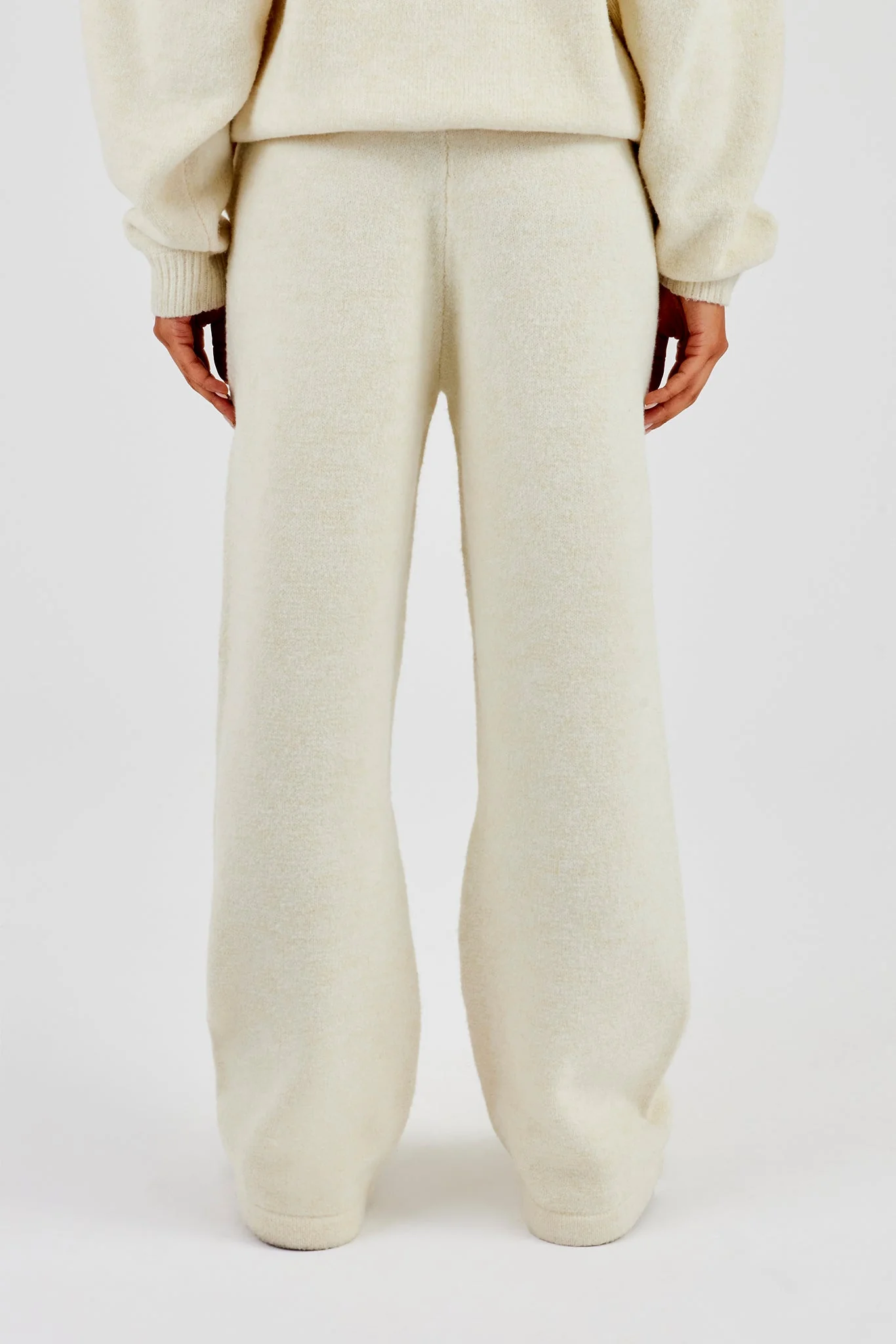 Wide Leg Knitted Jogger - Butter Yellow - Image 9