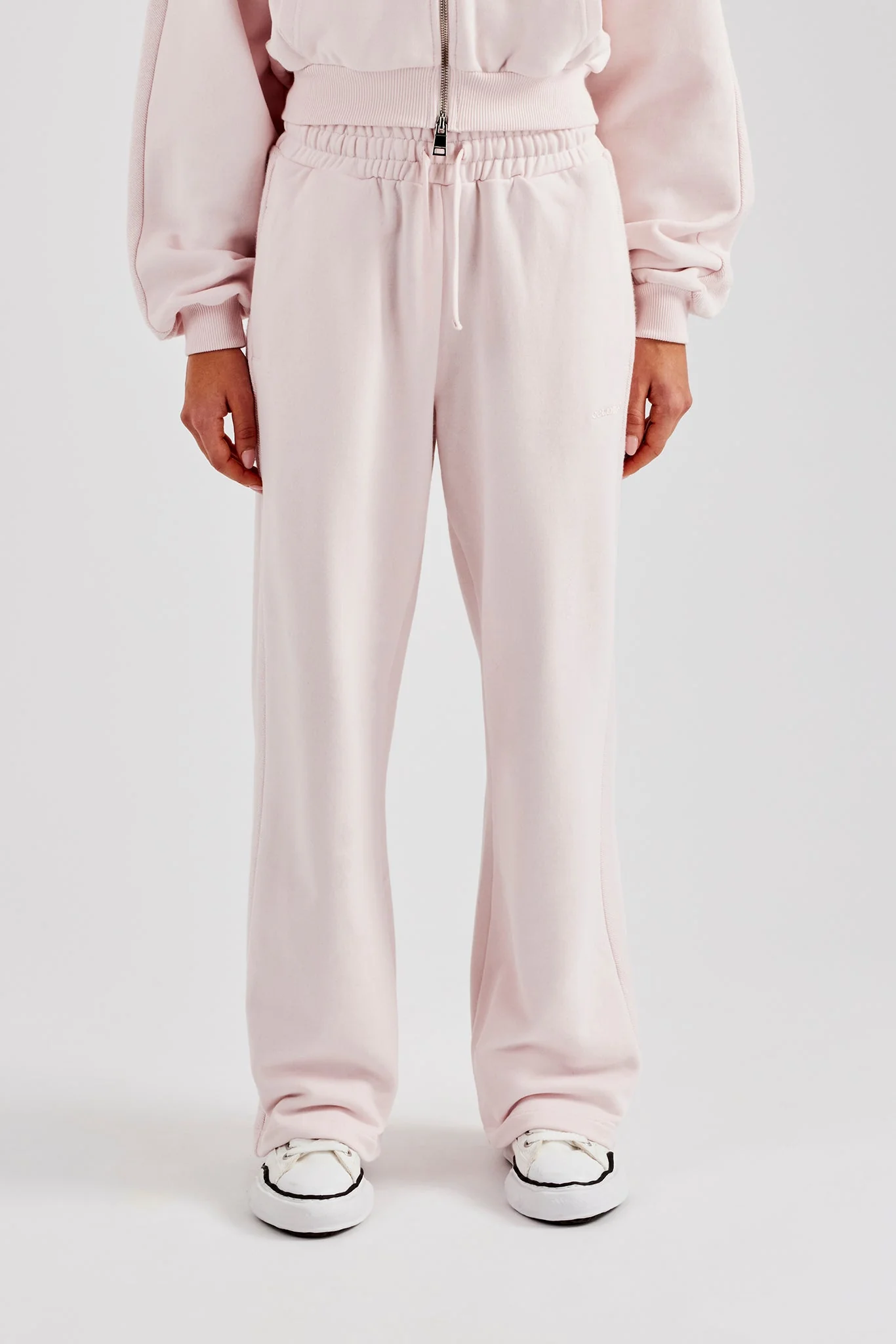 Wide Leg Panelled Jogger - Pink - Image 2