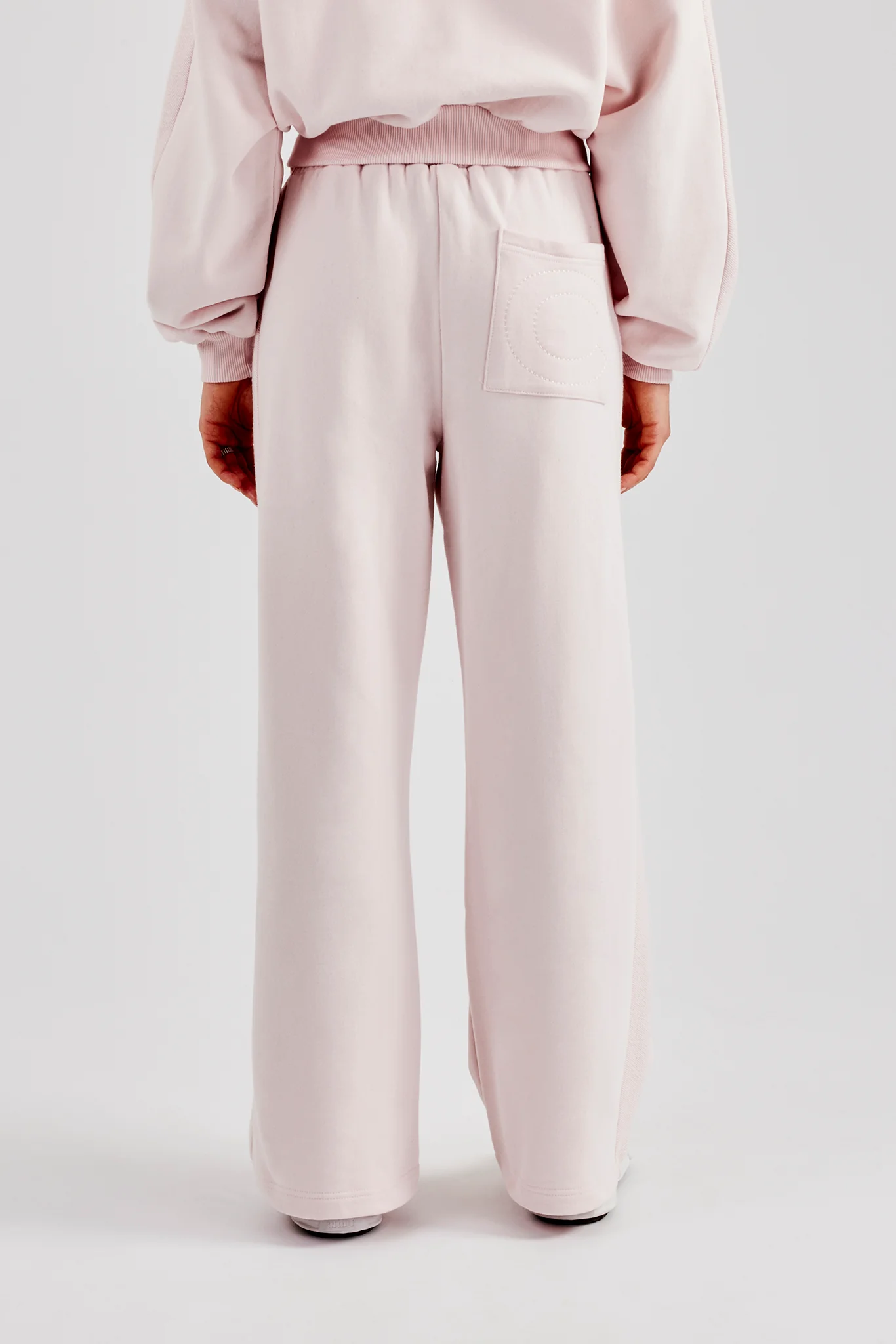 Wide Leg Panelled Jogger - Pink - Image 3