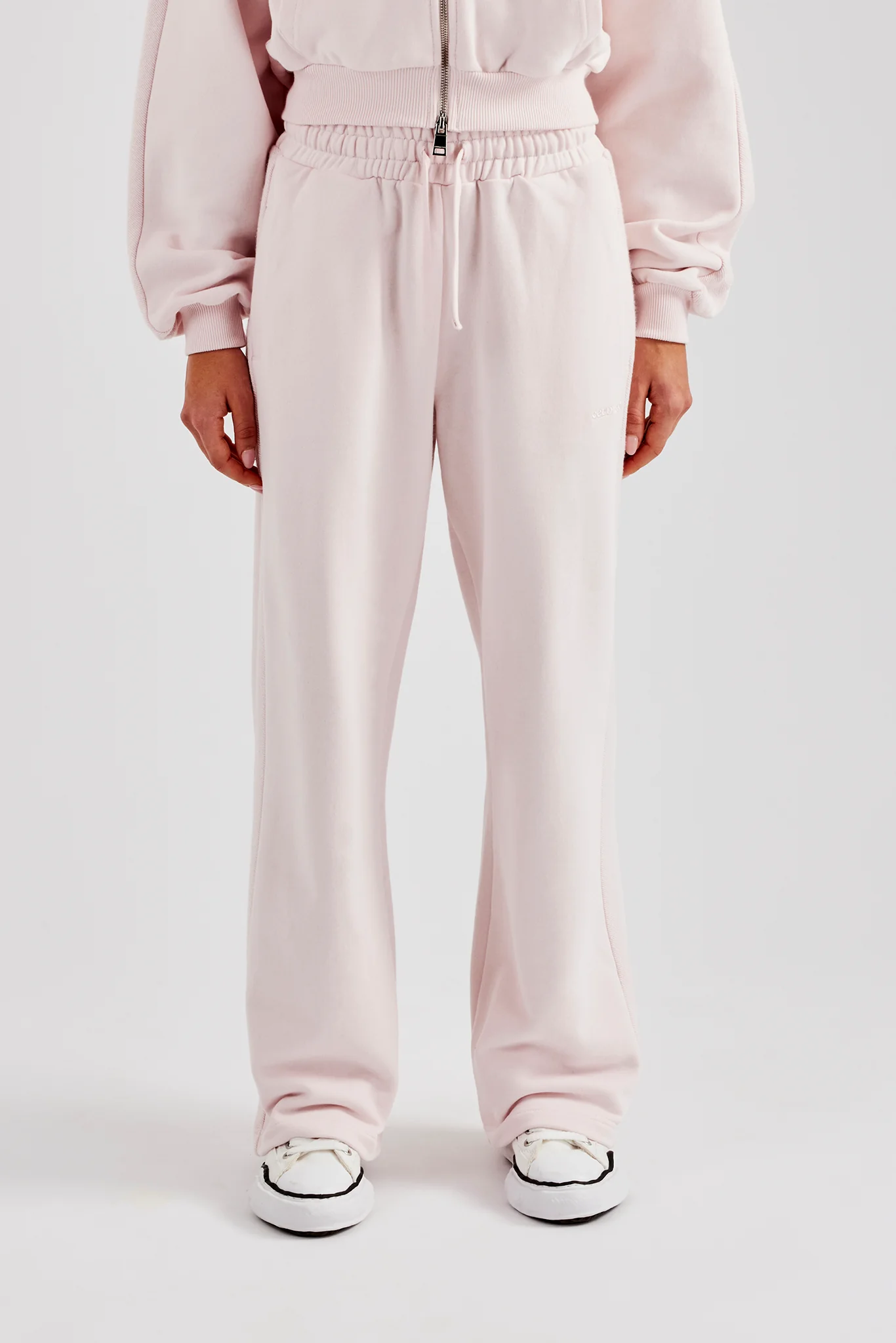 Wide Leg Panelled Jogger - Pink - Image 4