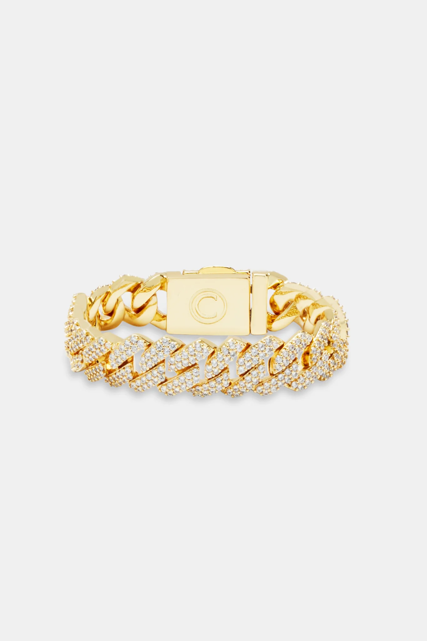 Womens 14mm Iced Prong Link Bracelet - Image 2