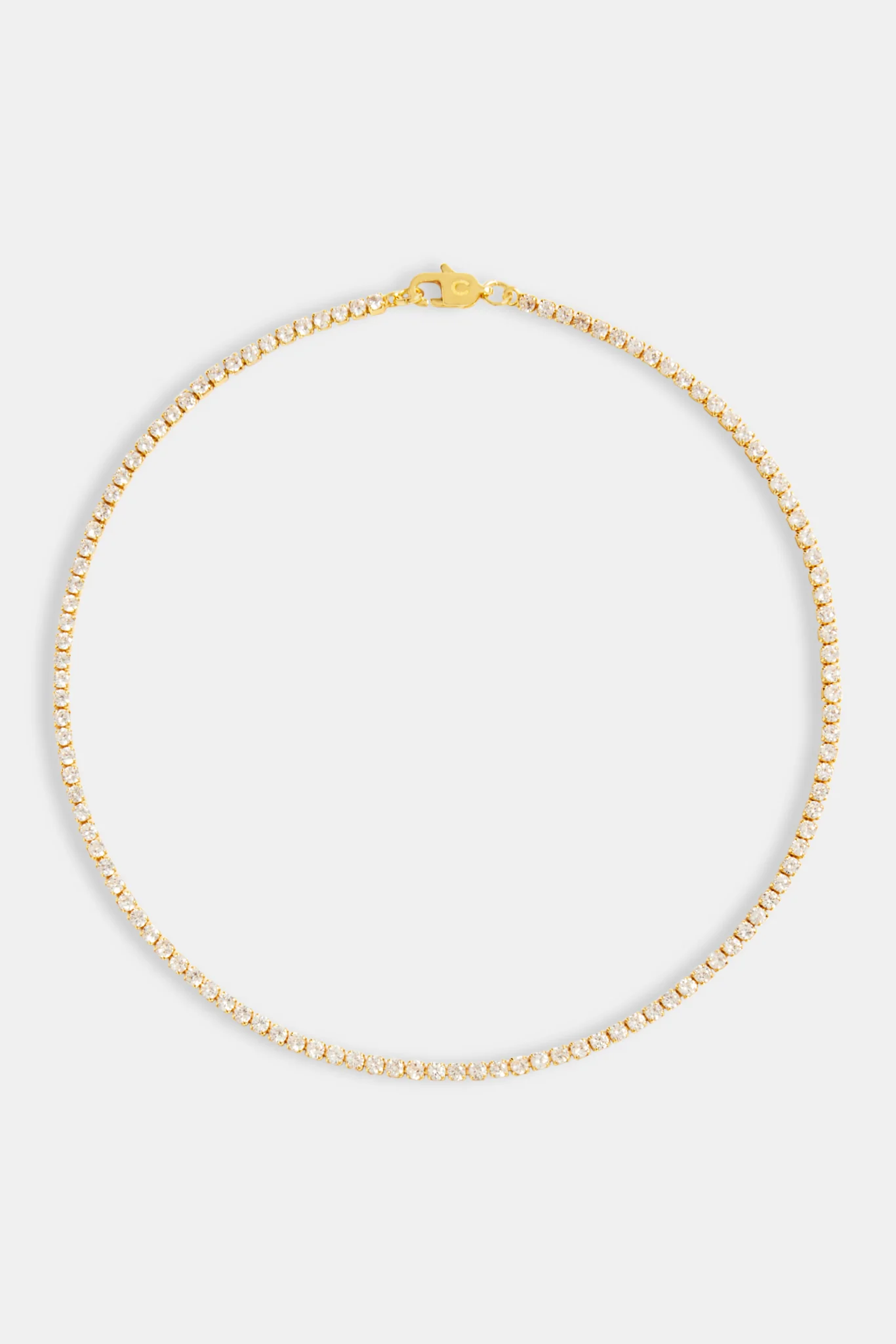 Womens 2.5mm Micro Tennis Choker - Gold - Image 3