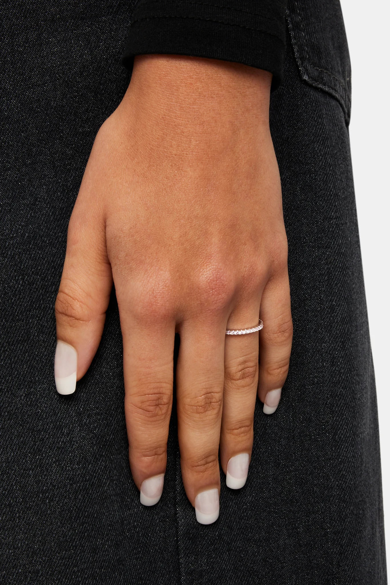 Womens 2mm 925 Pink CZ Tennis Ring - Image 2
