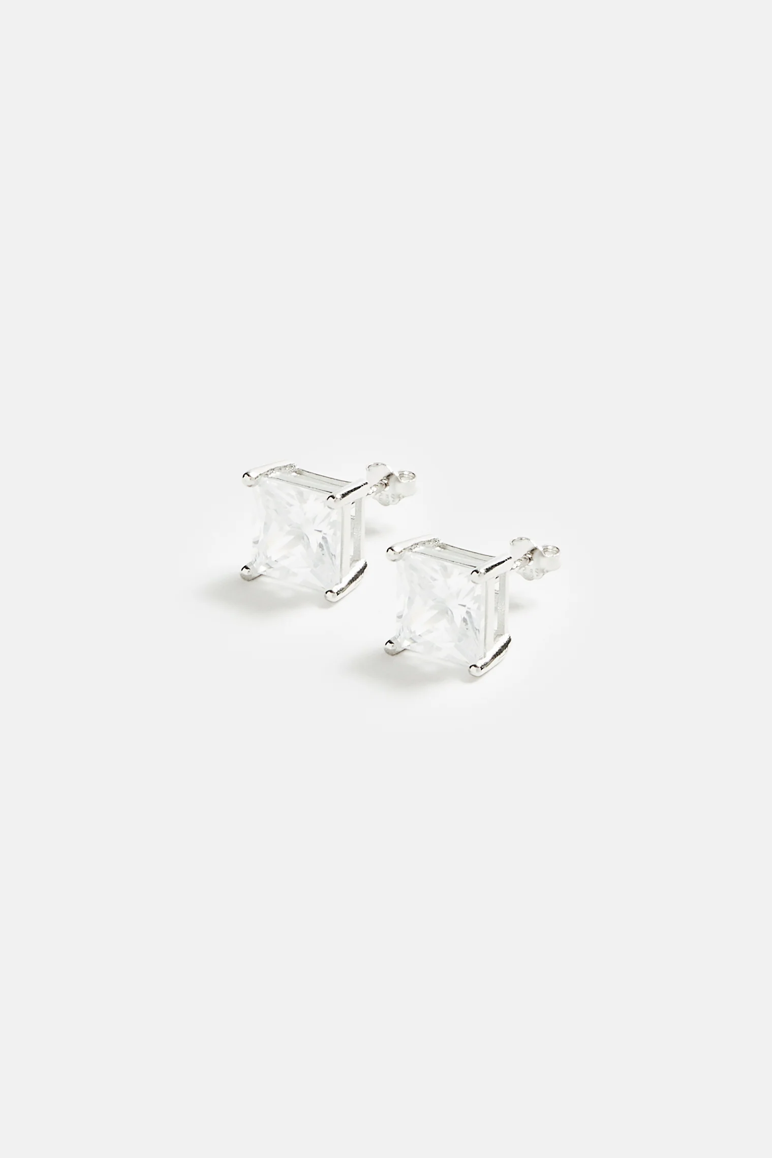 Womens 8mm Iced Cz Stud Earrings