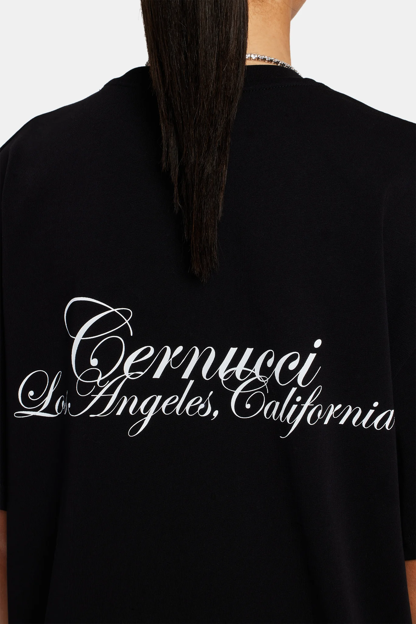 Womens California Text Oversized T-Shirt - Black - Image 5