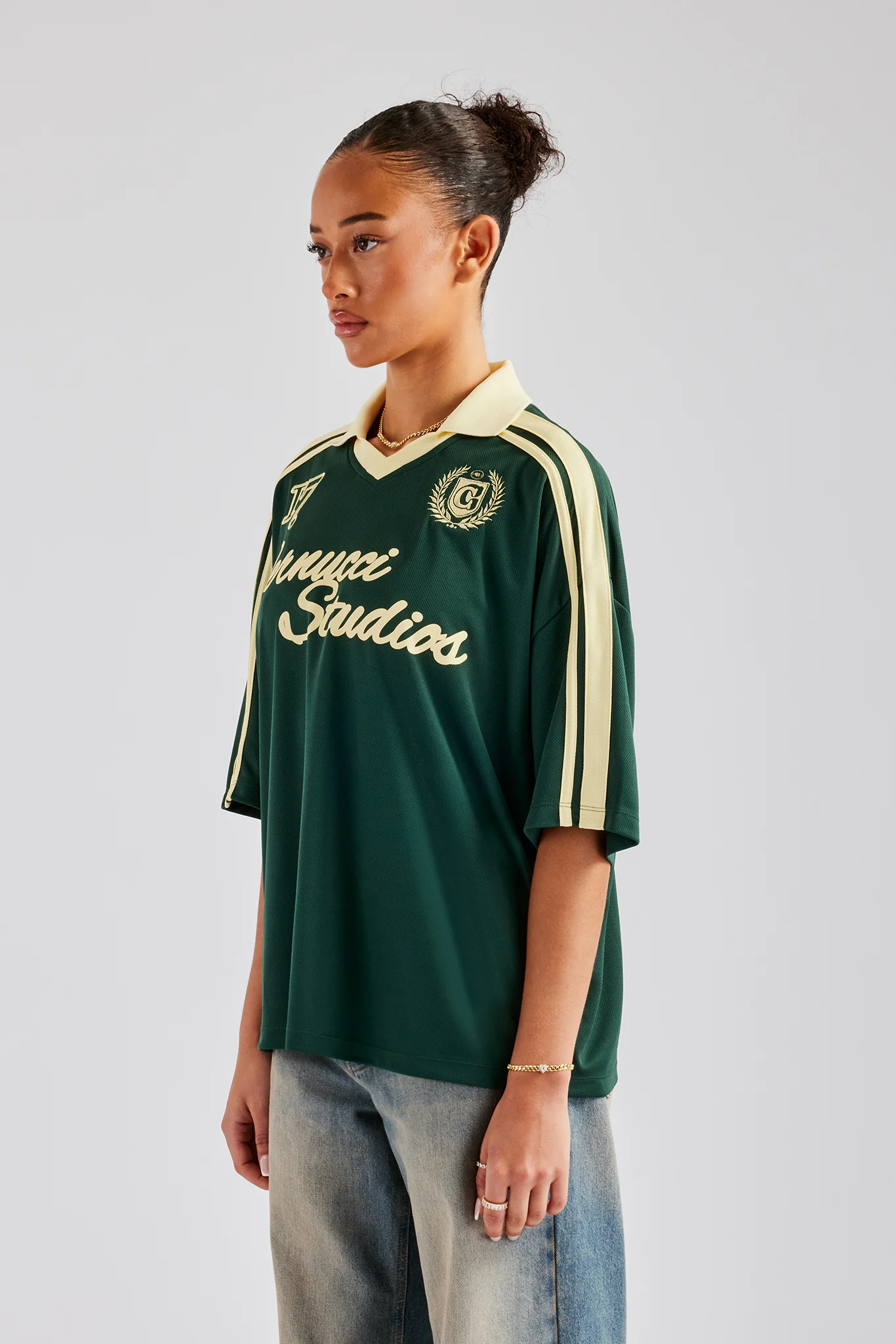Cernucci Contrast Football Top - Green - Image 3