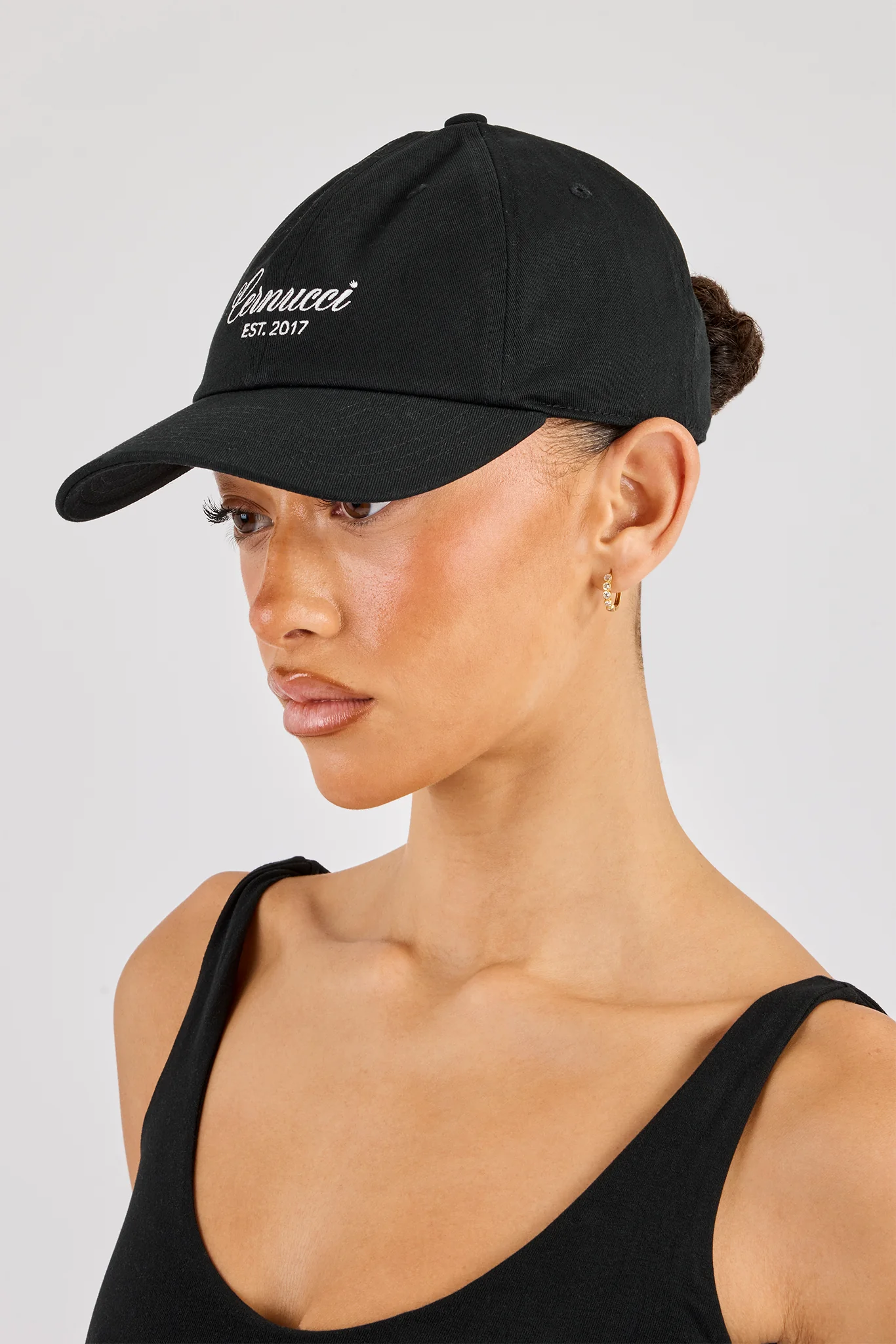 Womens Cernucci Script Logo Cap- Black - Image 2