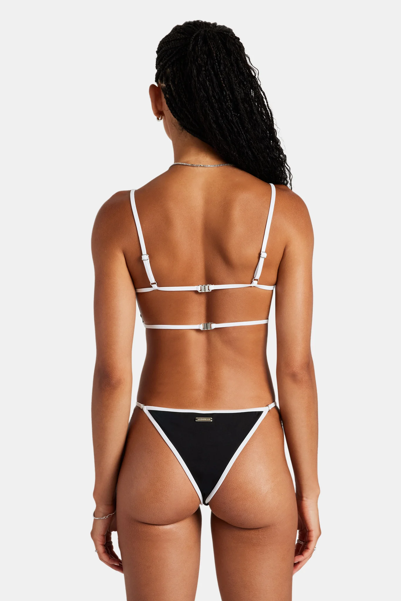 Womens Contrast Bikini Bottoms - Black - Image 2