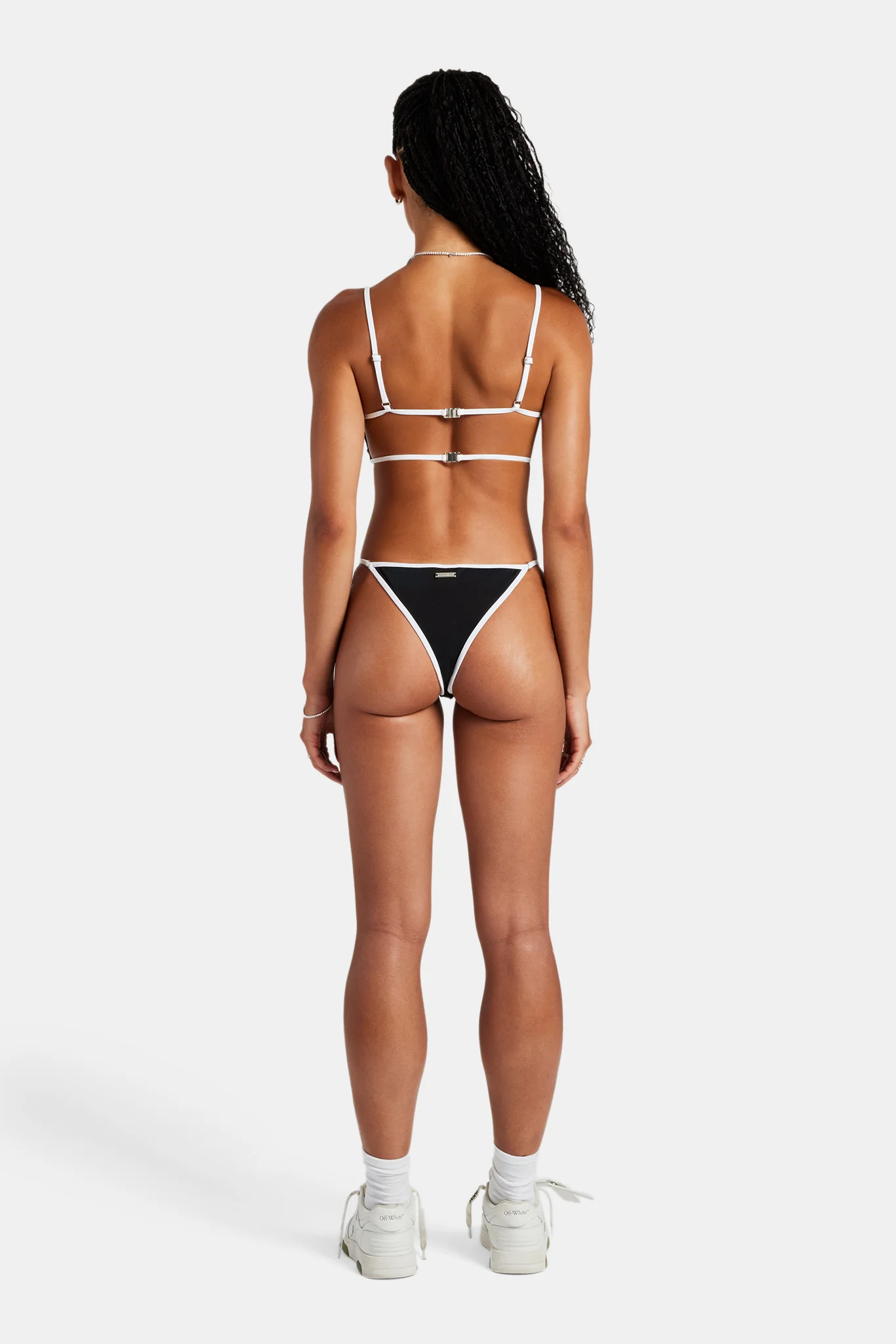 Womens Contrast Bikini Top & Bottoms - Black - Image 3