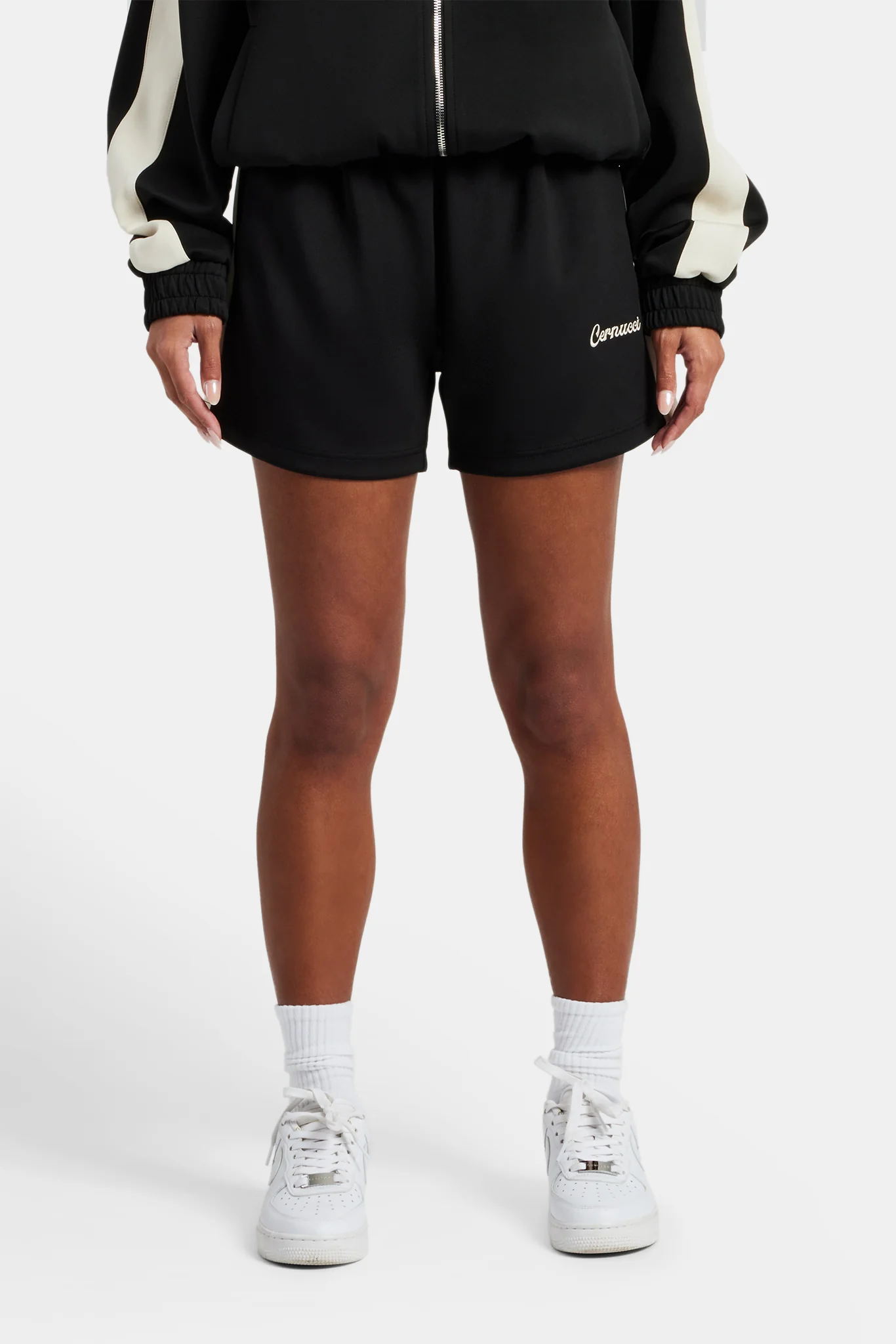 Womens Contrast Panel Shorts - Black - Image 3