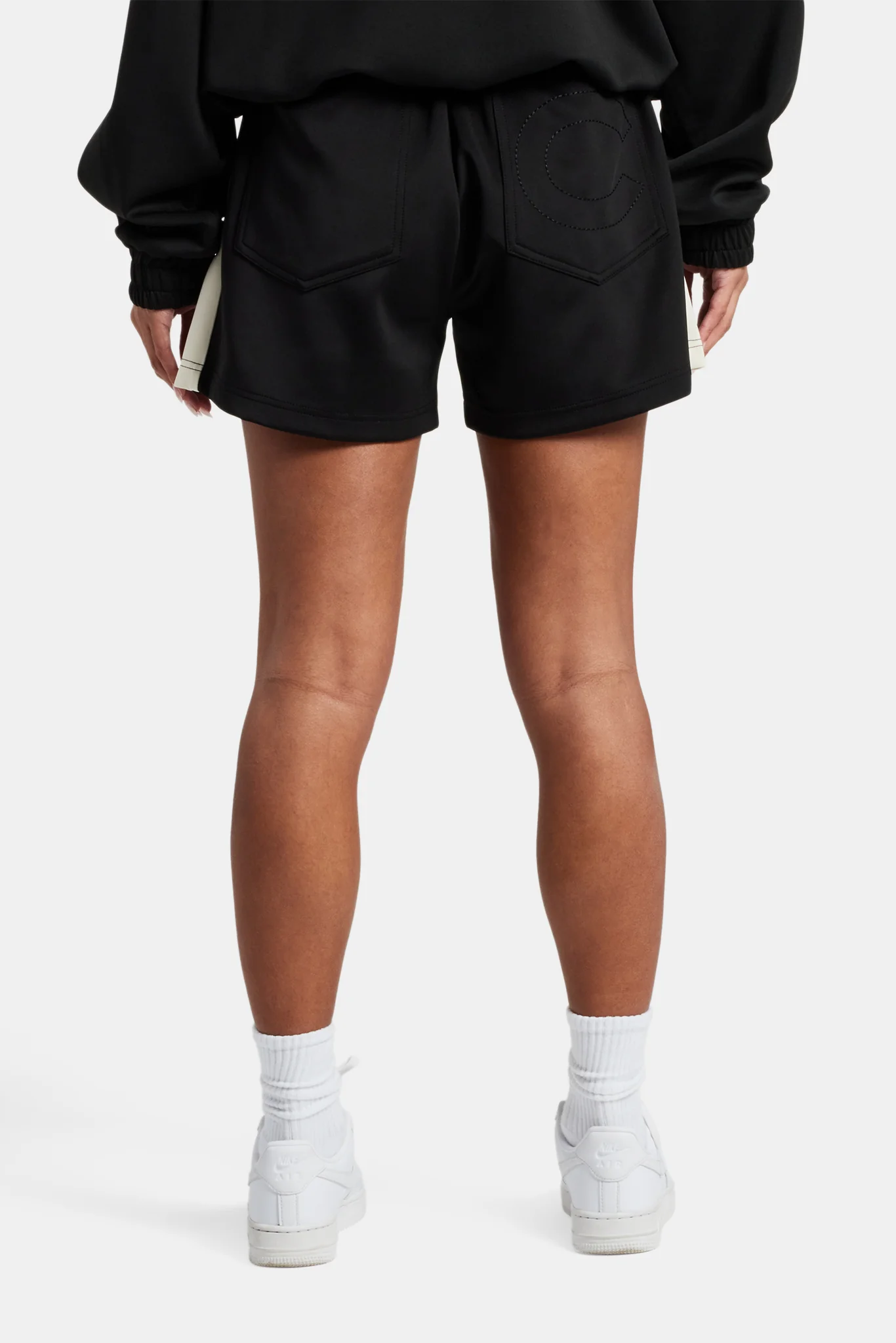 Womens Contrast Panel Shorts - Black - Image 4