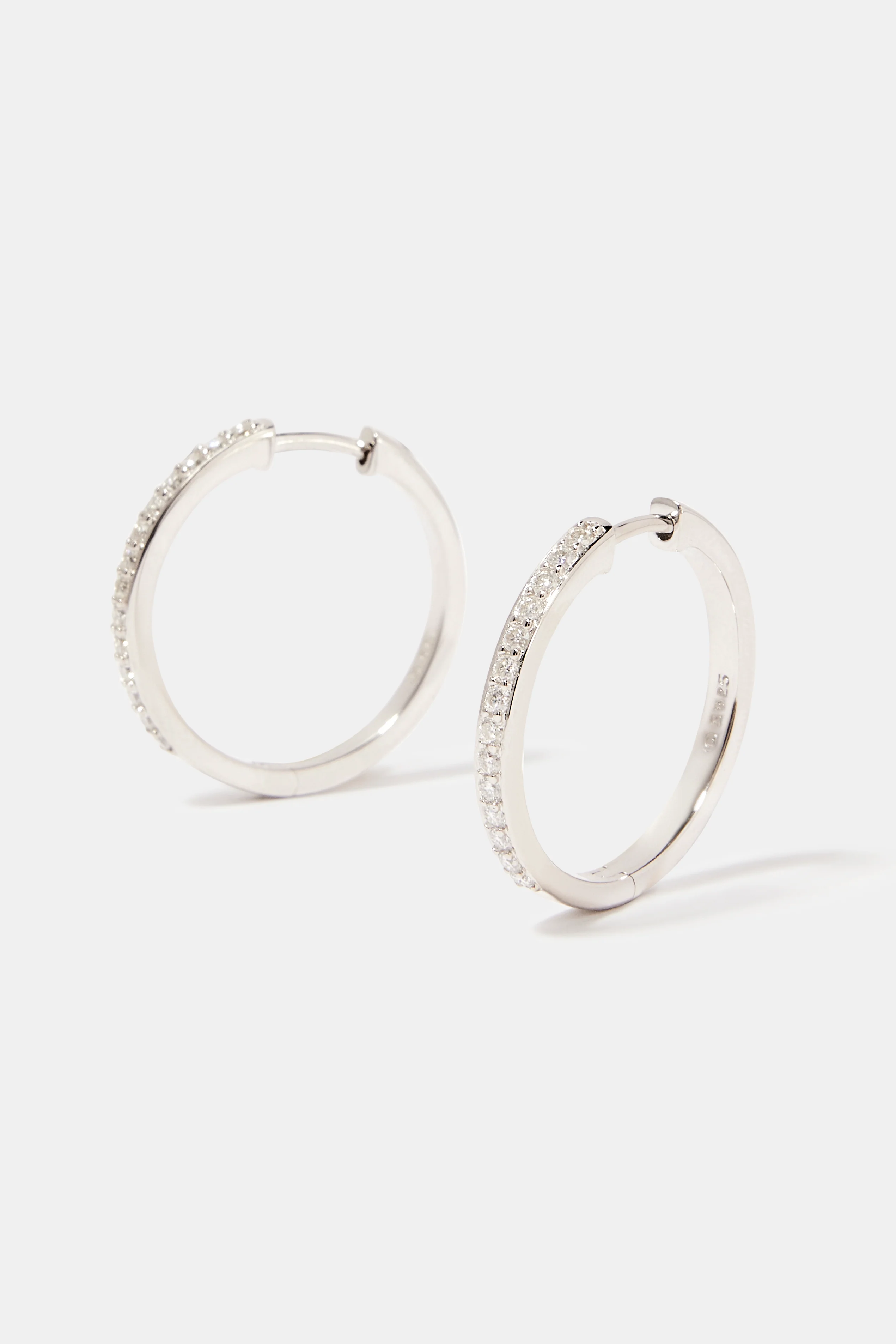 Women's Moissanite Hoop Earrings - 25mm - Image 3