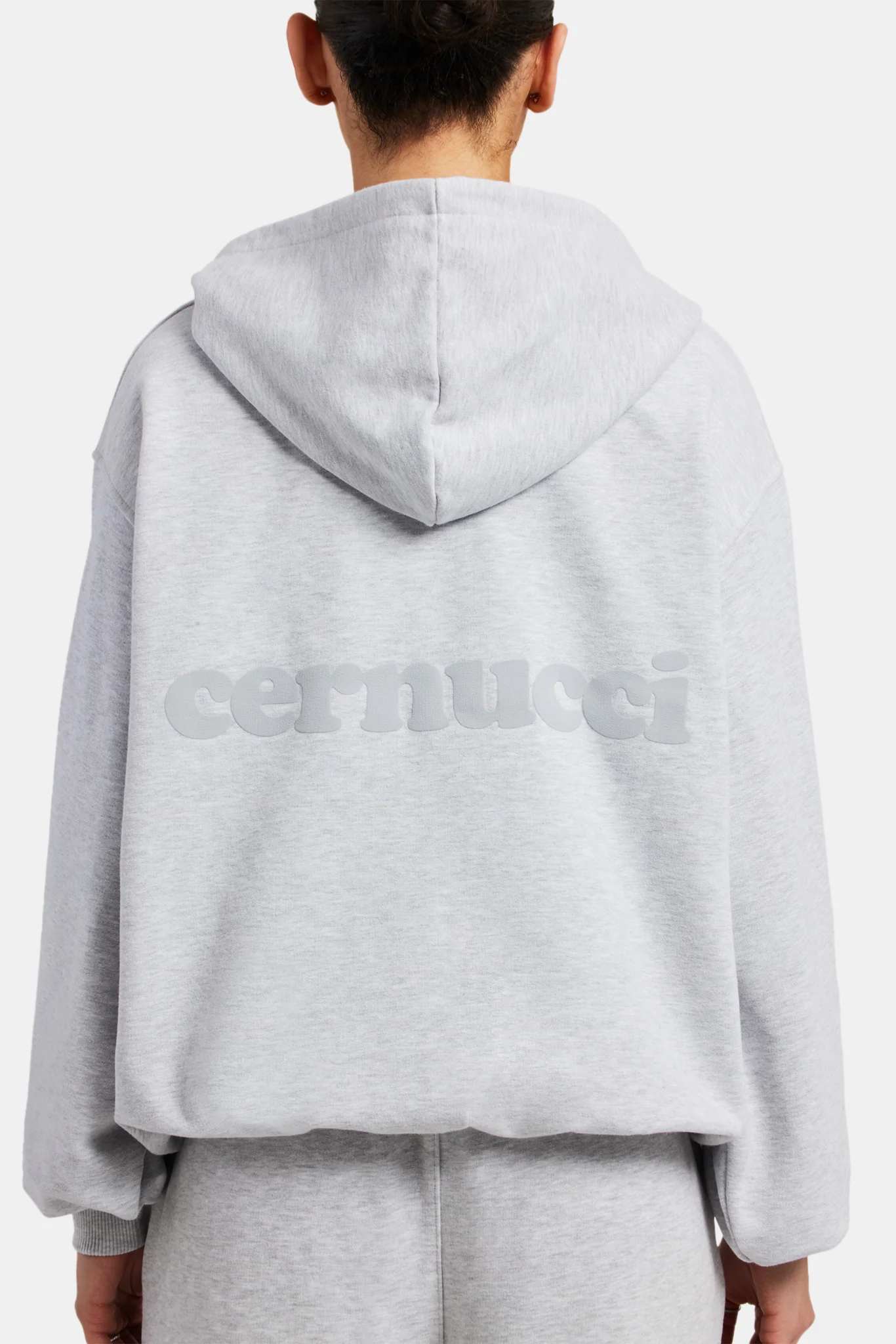 Womens Oversized Zip Hoodie - Ash Grey - Image 4
