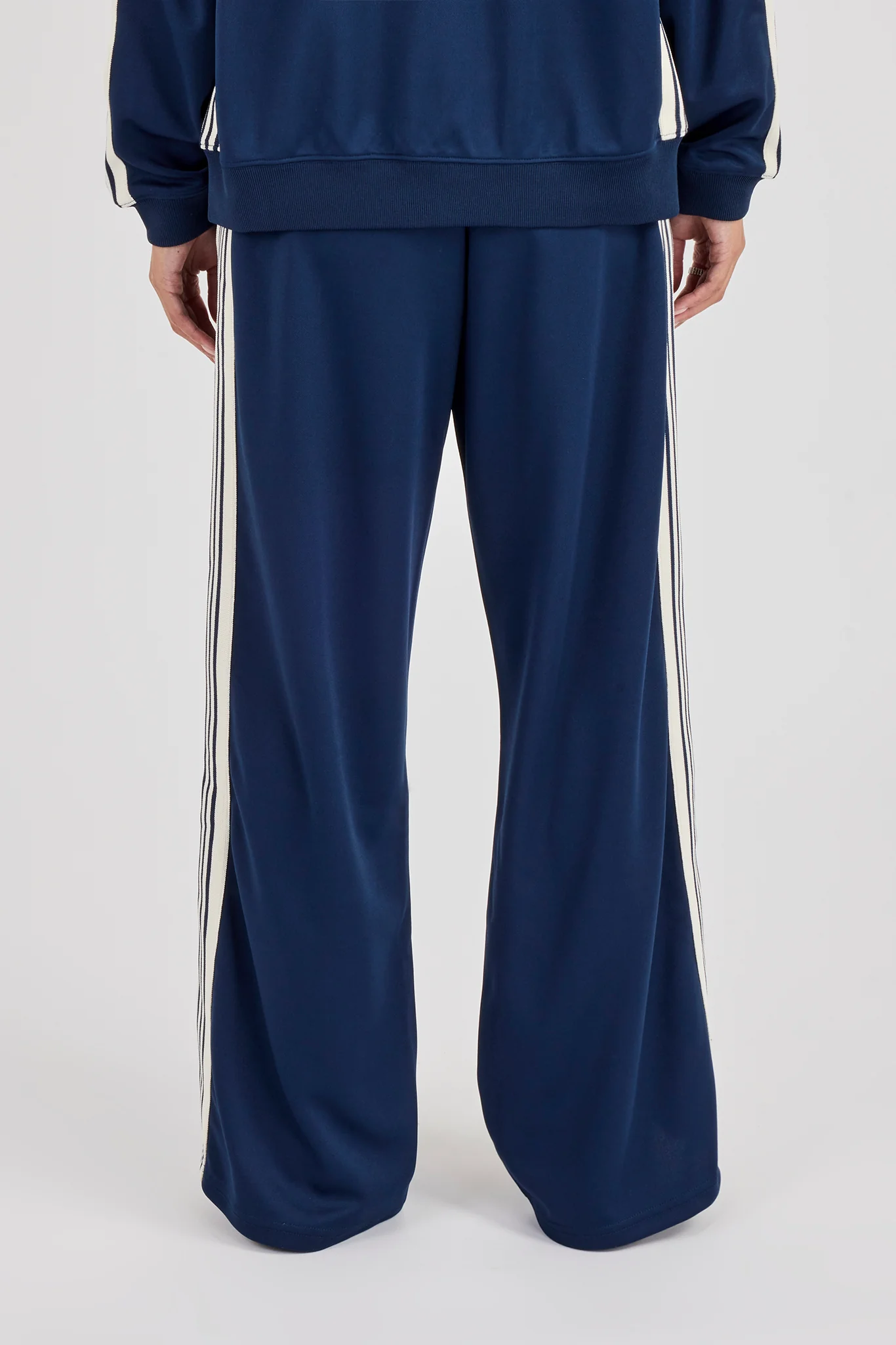 Womens Poly Smooth Taping Track Pant - Navy Blue - Image 3