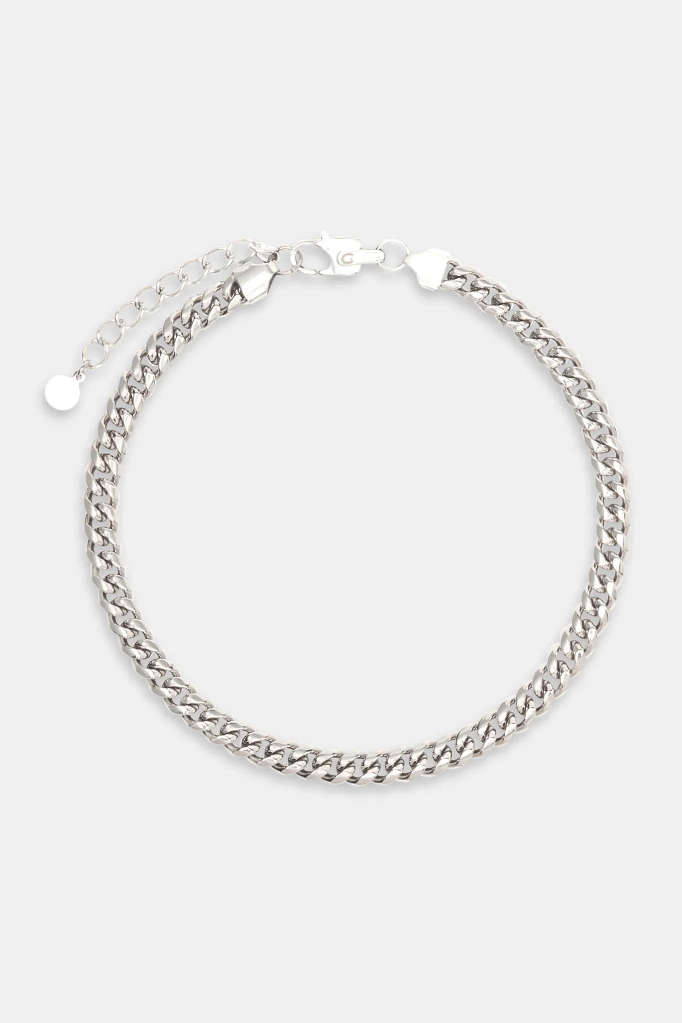 Womens Stainless Steel Miami Cuban Chain - White 8mm - Image 2
