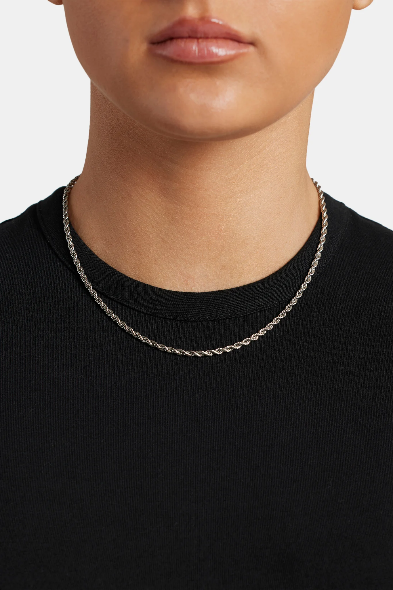 Womens Sterling Silver 3mm Rope Chain - Image 2