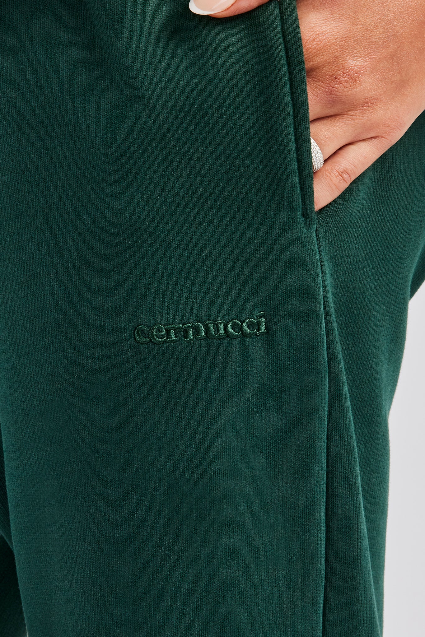 Womens Zip Through Hoodie and Jogger Set Dark Green - Image 4