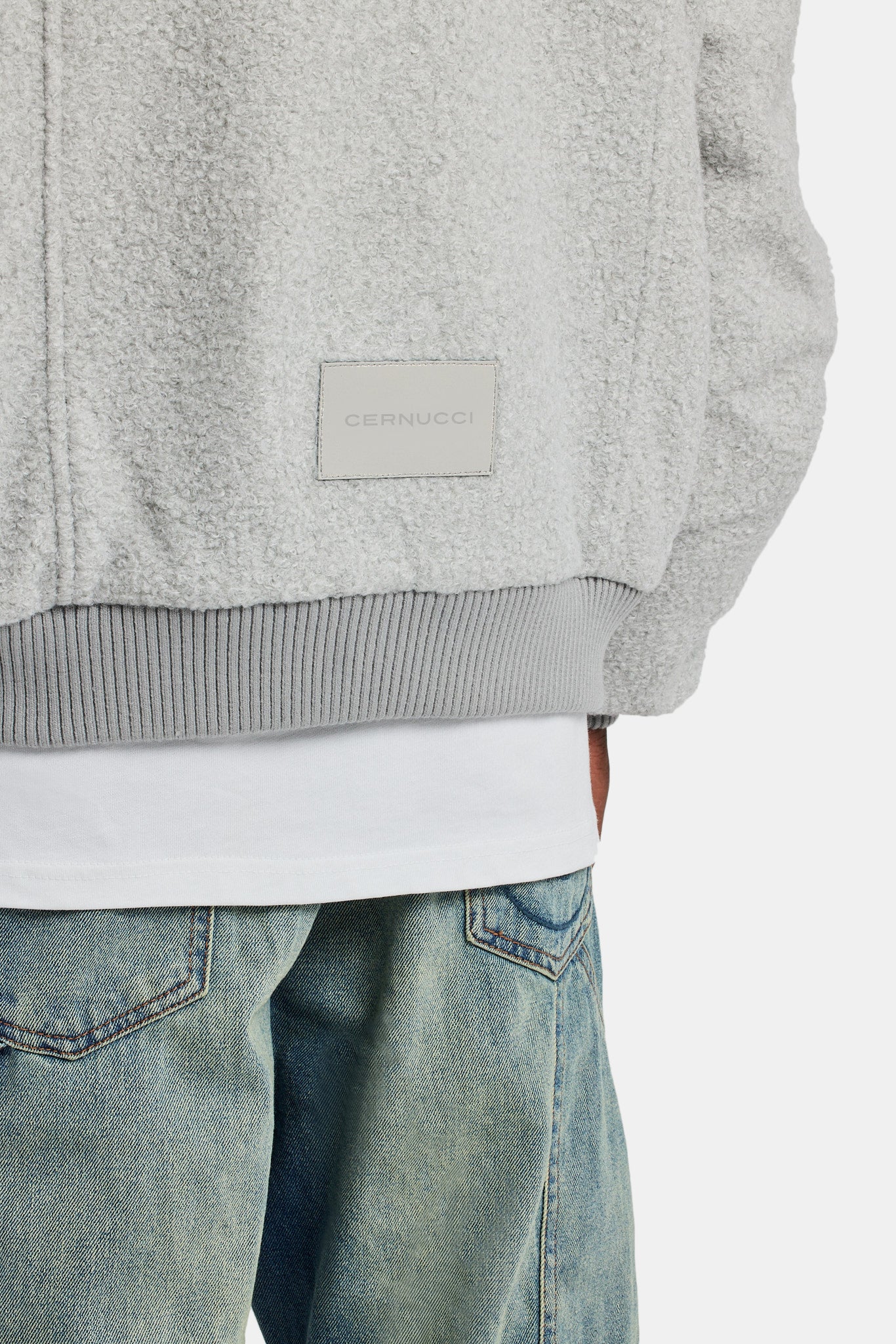 Wool Harrington Jacket - Light Grey - Image 4