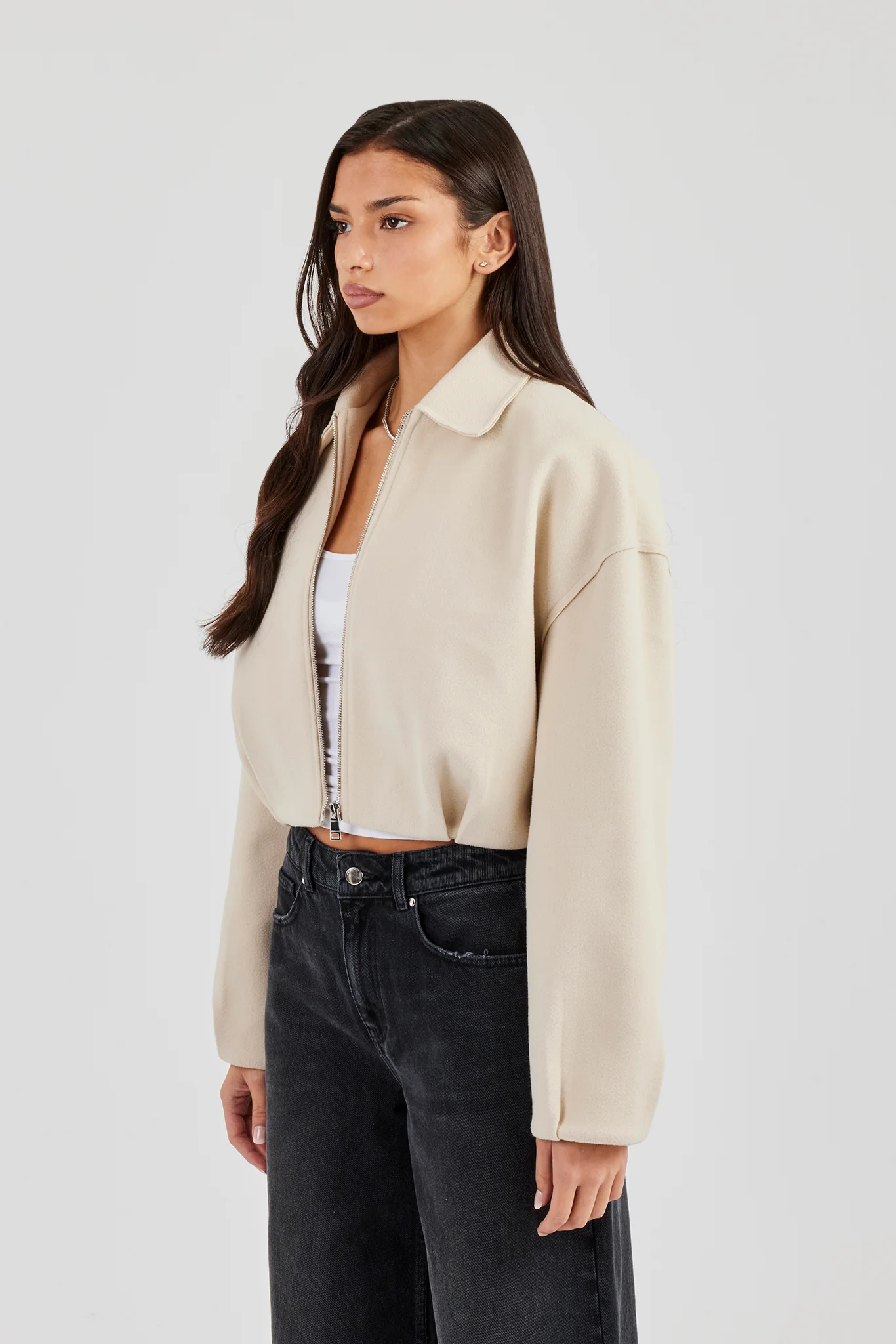 Wool Harrington Jacket - Off White - Image 2