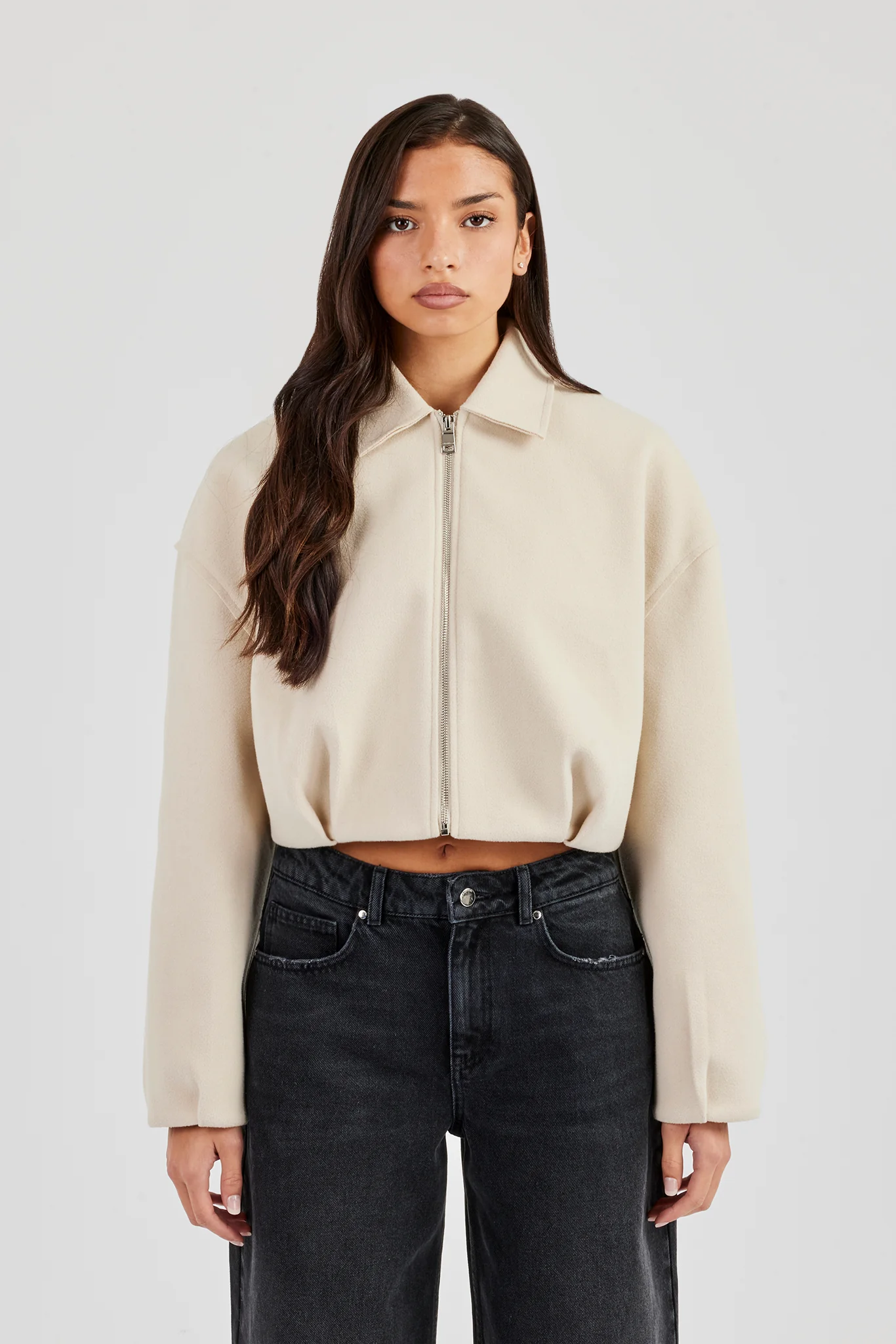 Wool Harrington Jacket - Off White - Image 5