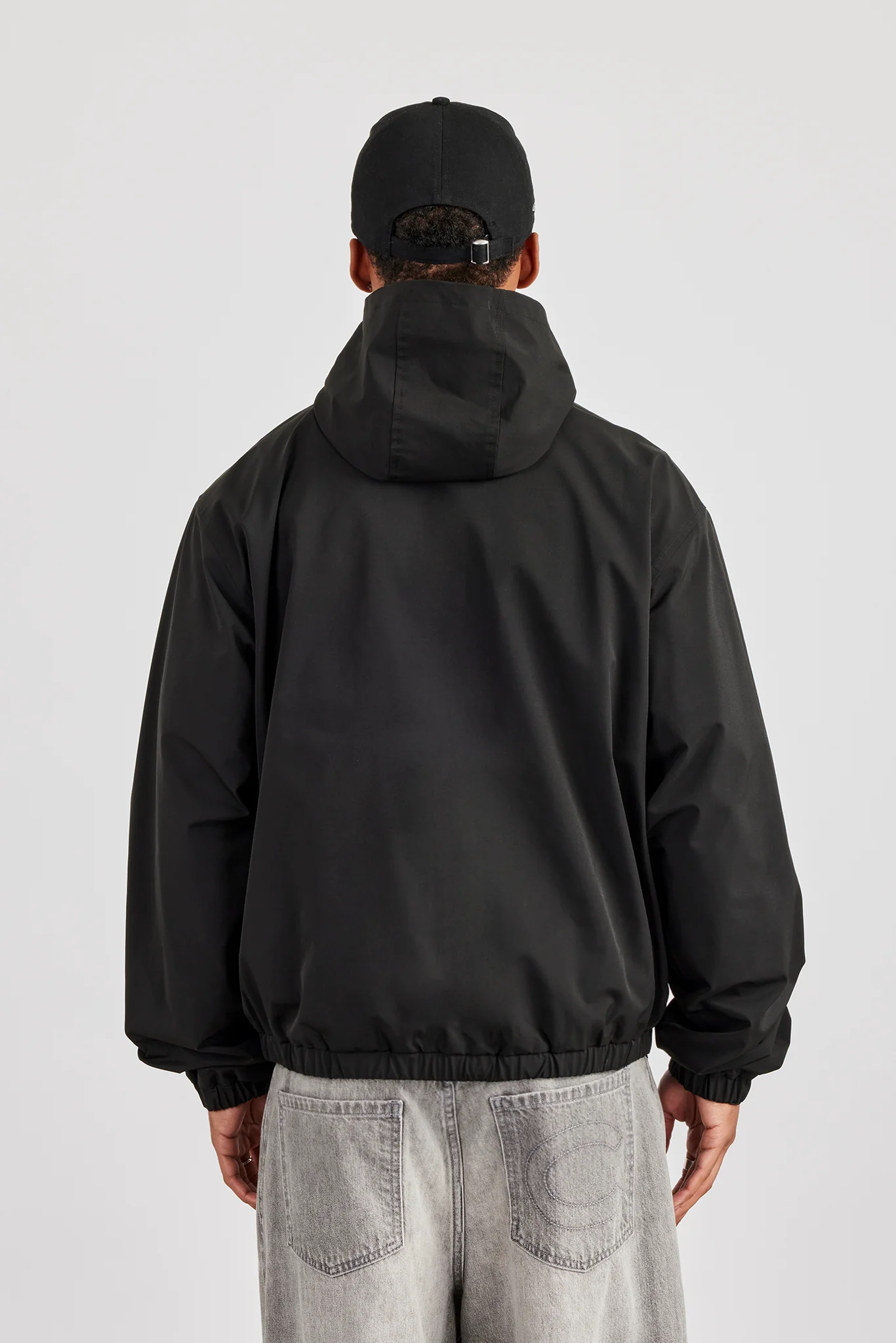 Zip Hooded Windbreaker - Black - Image 4