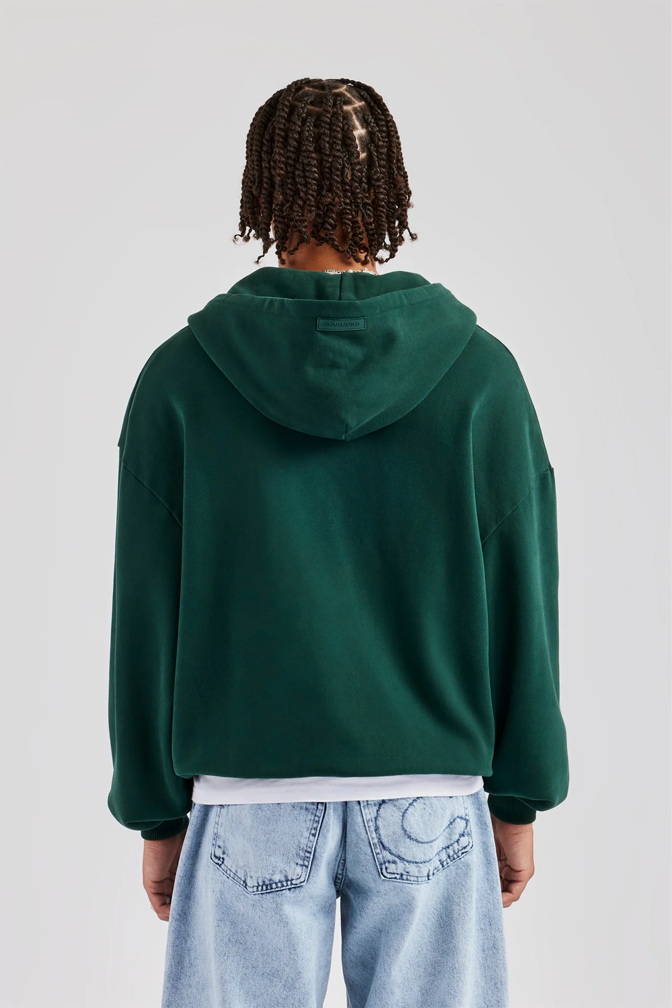Zip Through Hoodie - Dark Green - Image 2