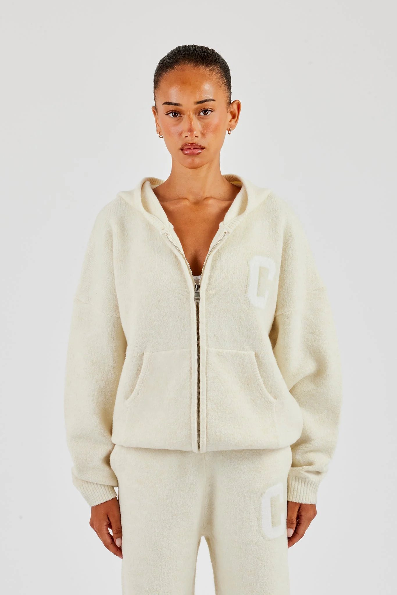 Zip Through Knitted Jumper - Butter Yellow - Image 2